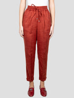 Kiton Red Cashmere Pants