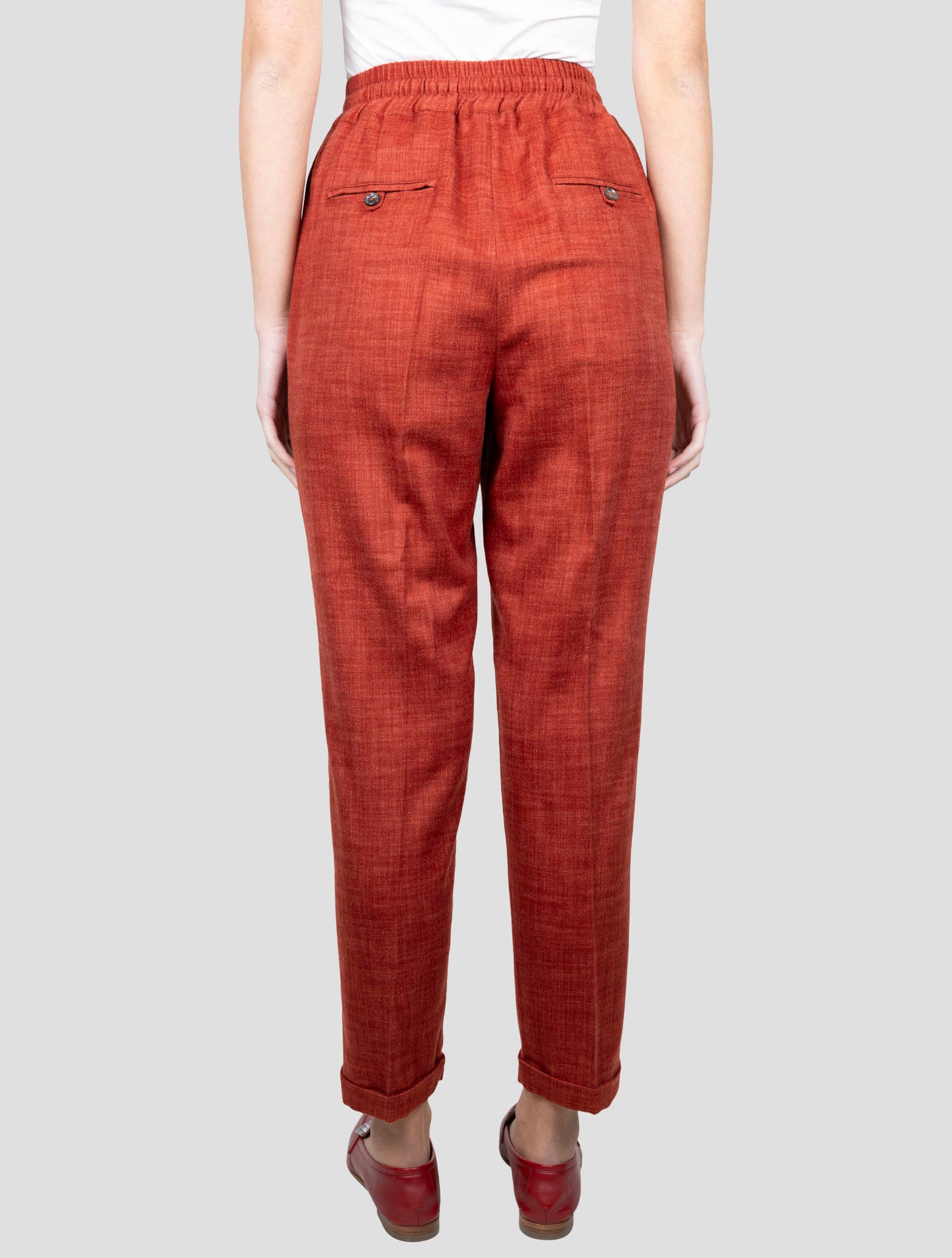Kiton Red Cashmere Pants