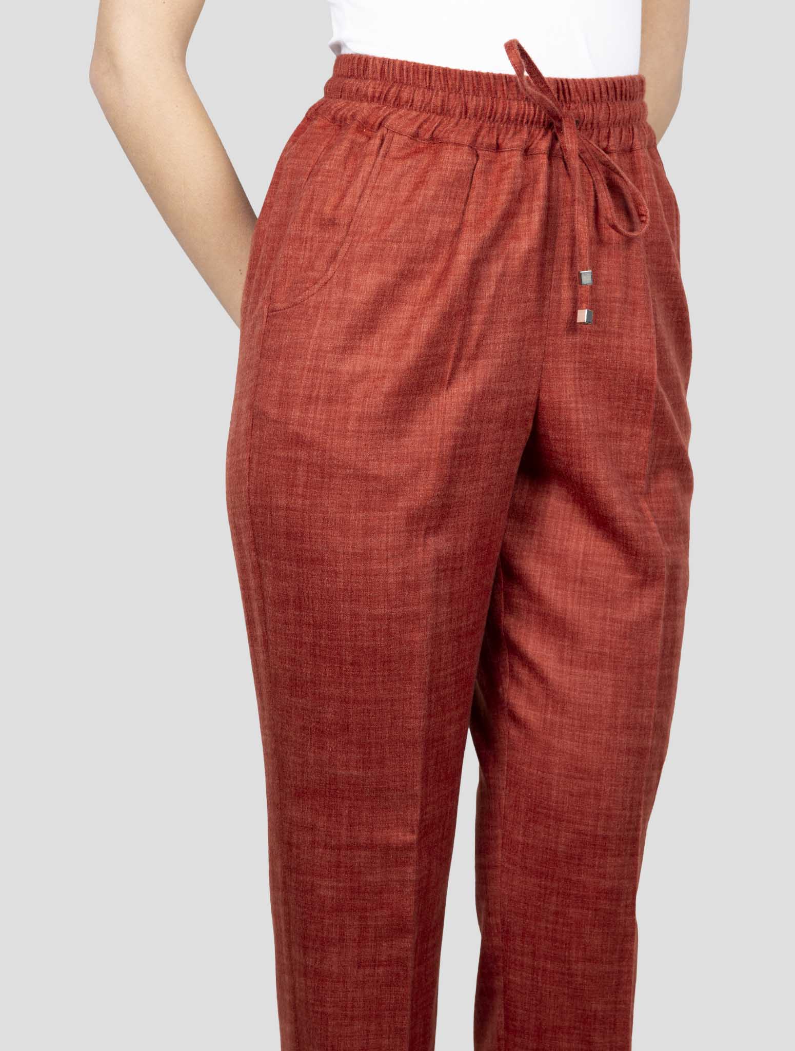 Kiton Red Cashmere Pants