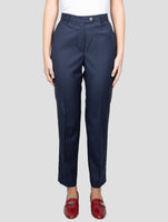 Kiton Blue Virgin Wool Ea Pants
