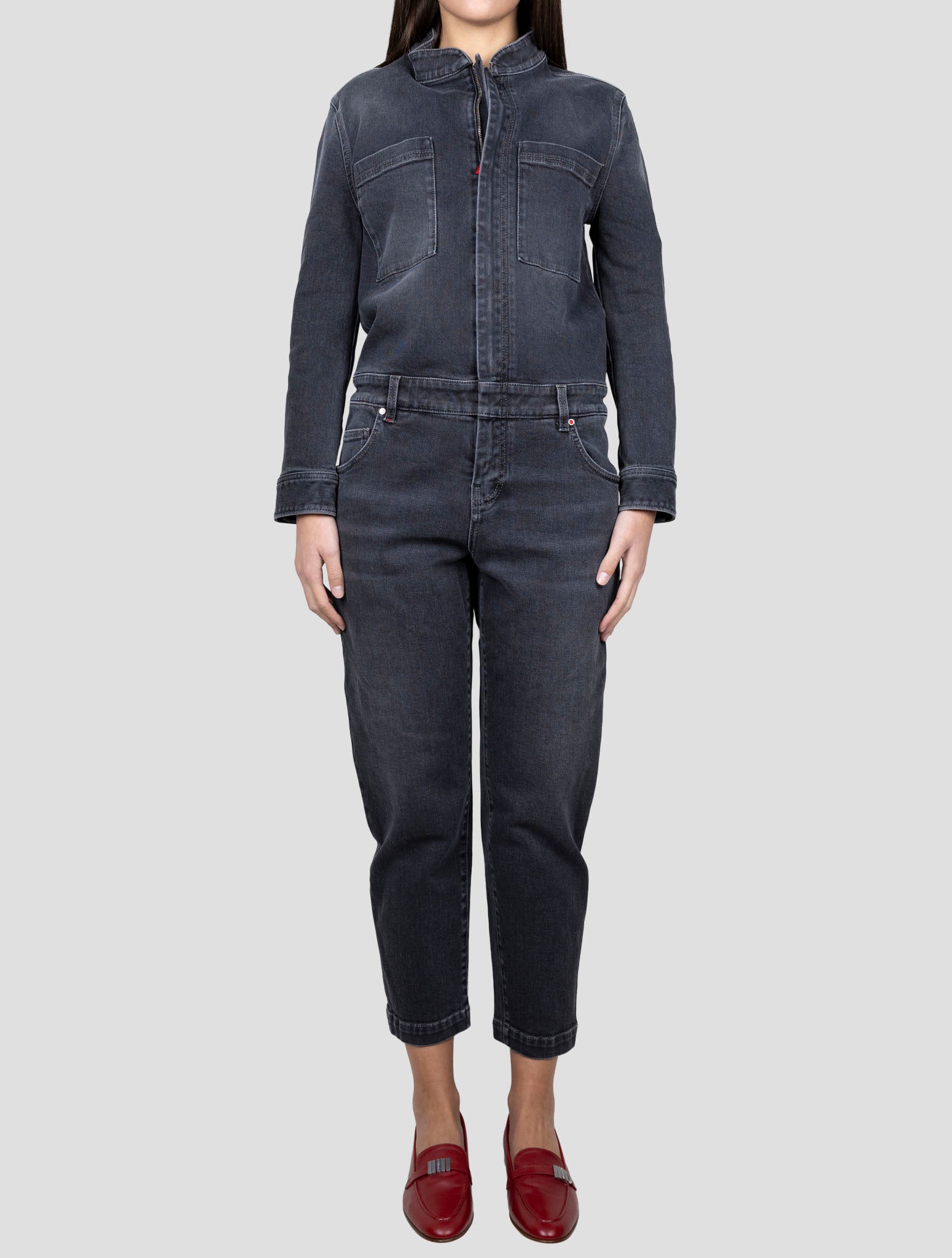Kiton Dark Gray Cotton Ea Jumpsuit