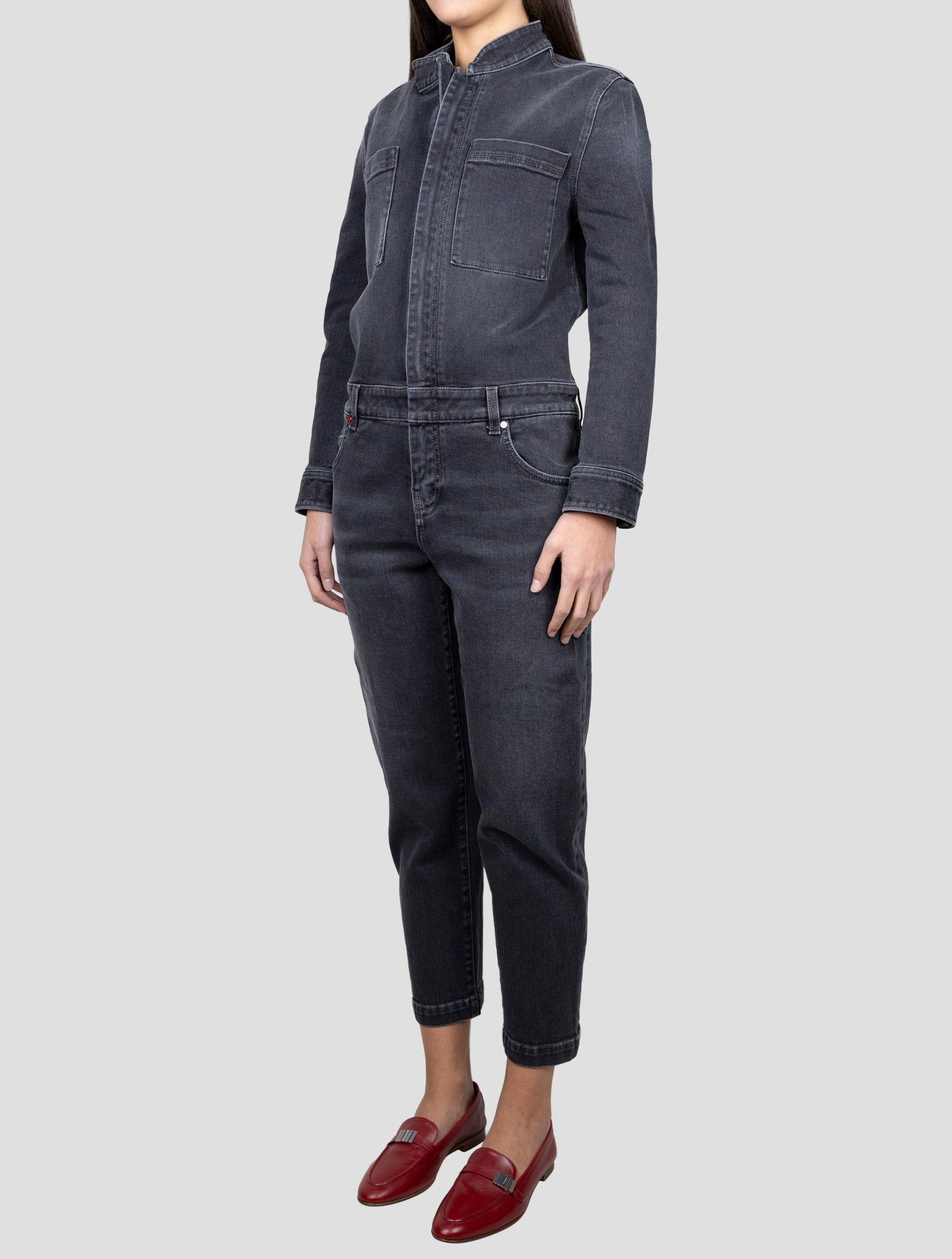Kiton Dark Gray Cotton Ea Jumpsuit