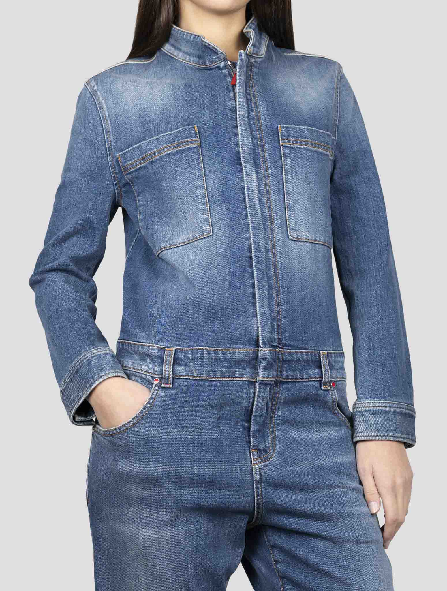 Kiton Blue Cotton Ea Jumpsuit