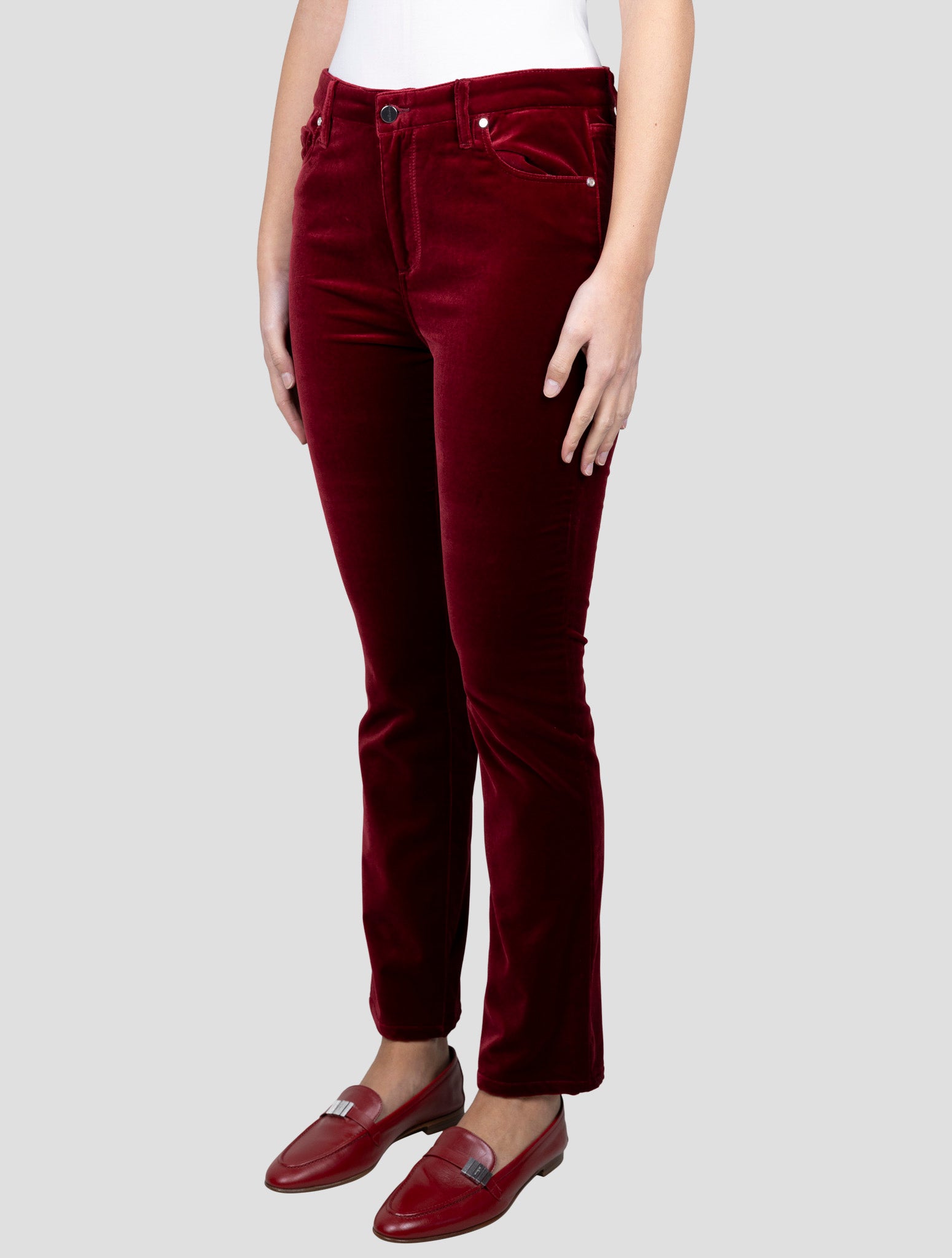 Kiton Burgundy Cotton Ea Velvet Pants