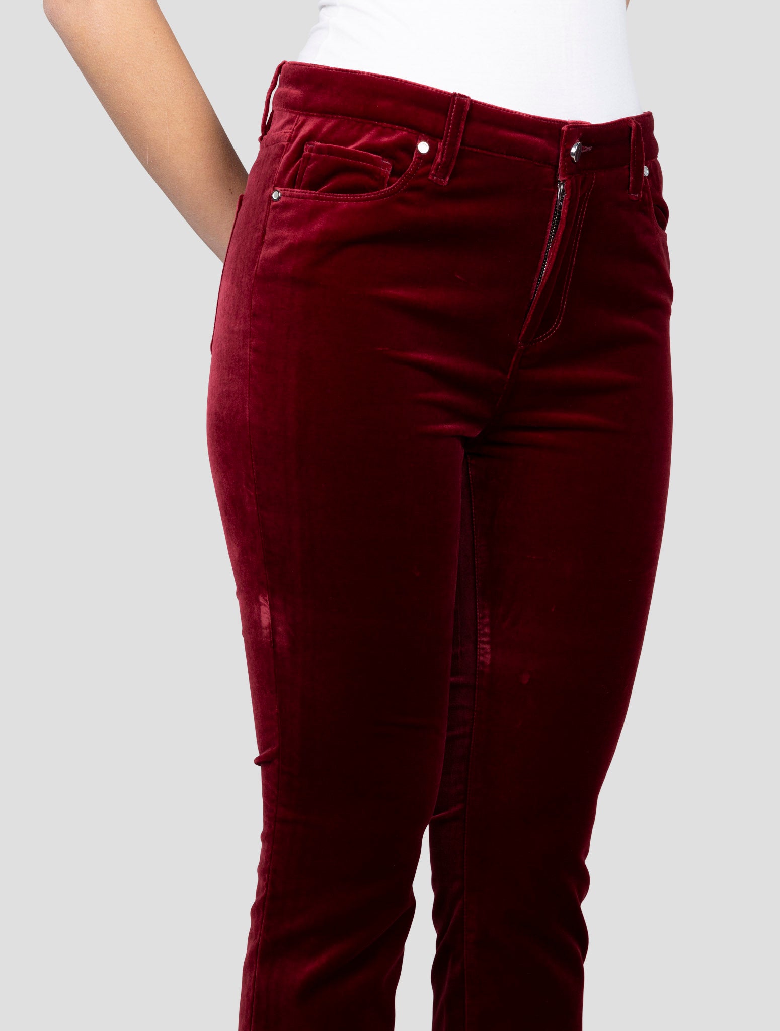 Kiton Burgundy Cotton Ea Velvet Pants