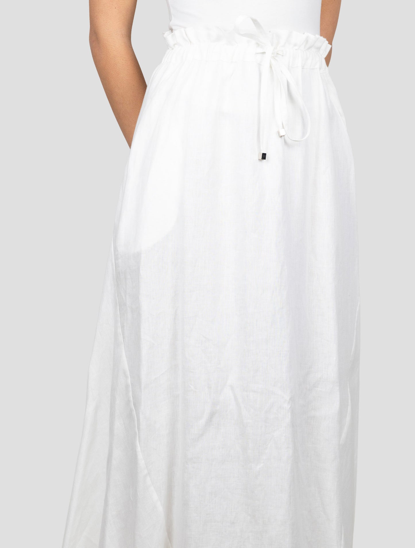 Kiton White Linen Skirt