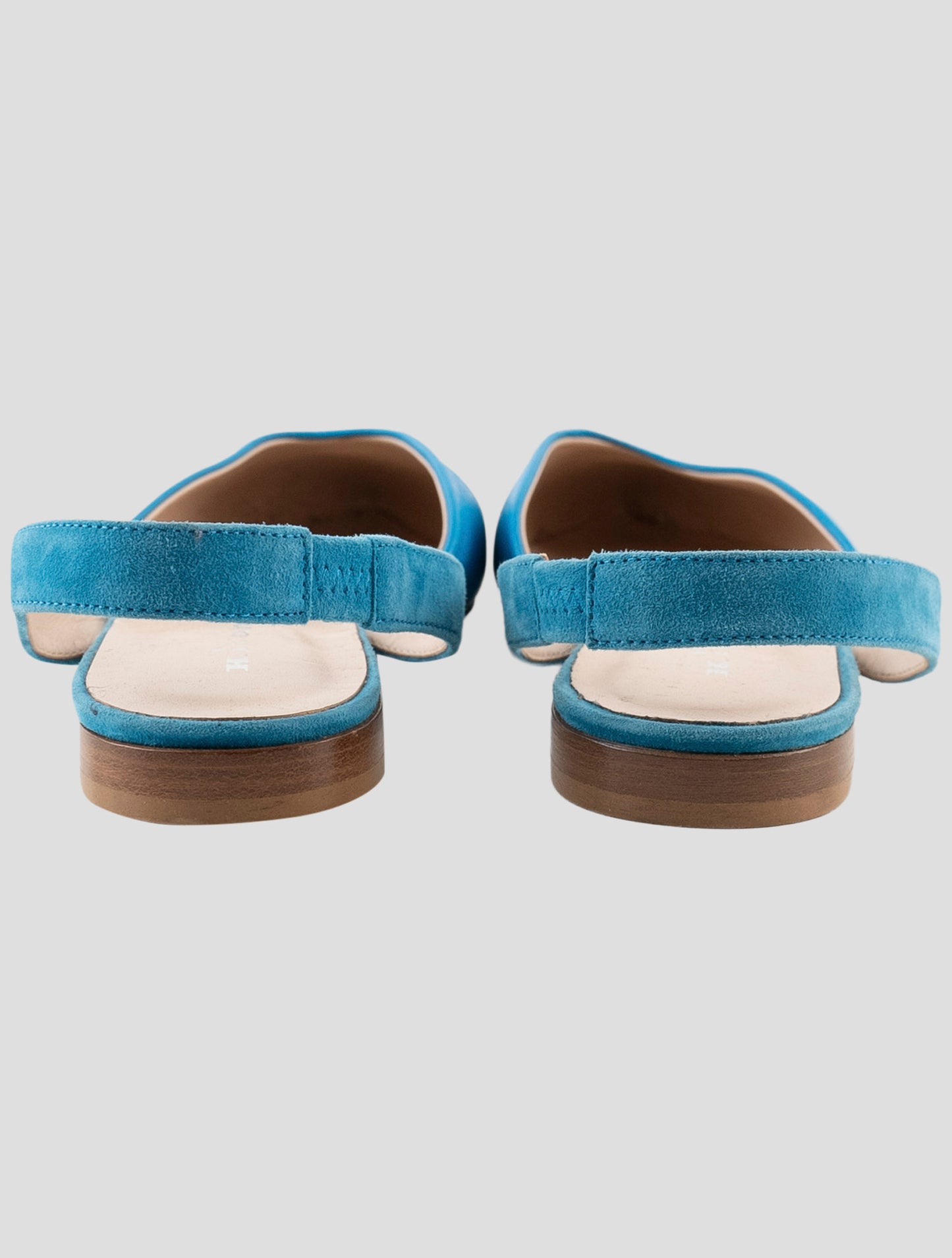 Kiton Light Blue Leather Slingback