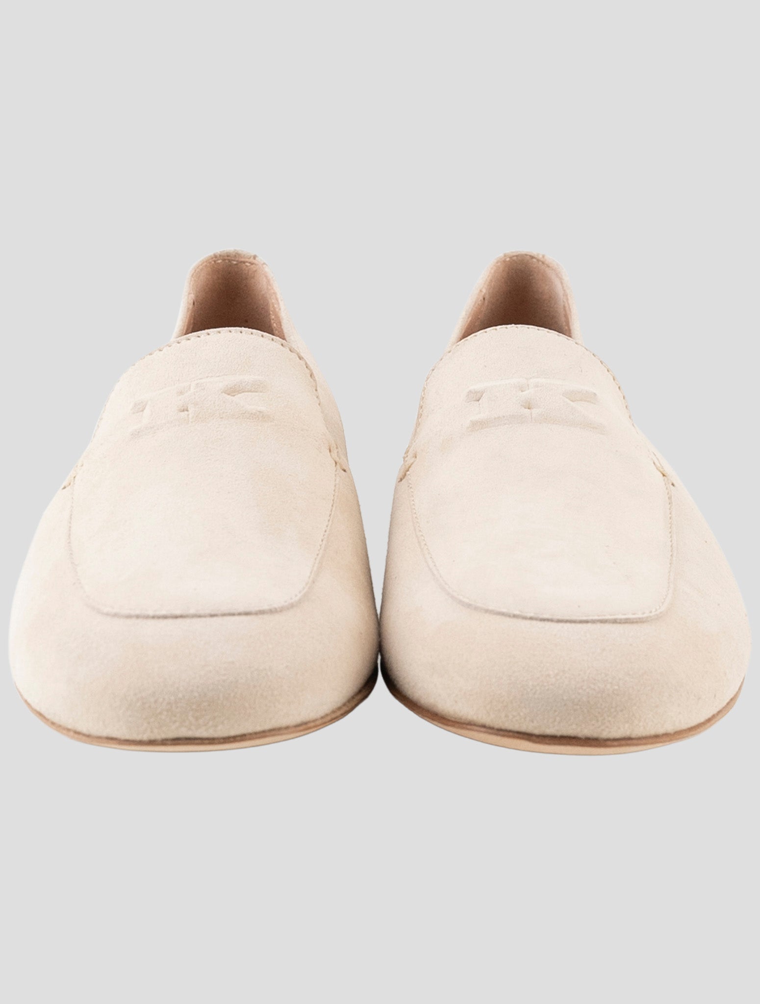Kiton Beige Leather Suede Loafers
