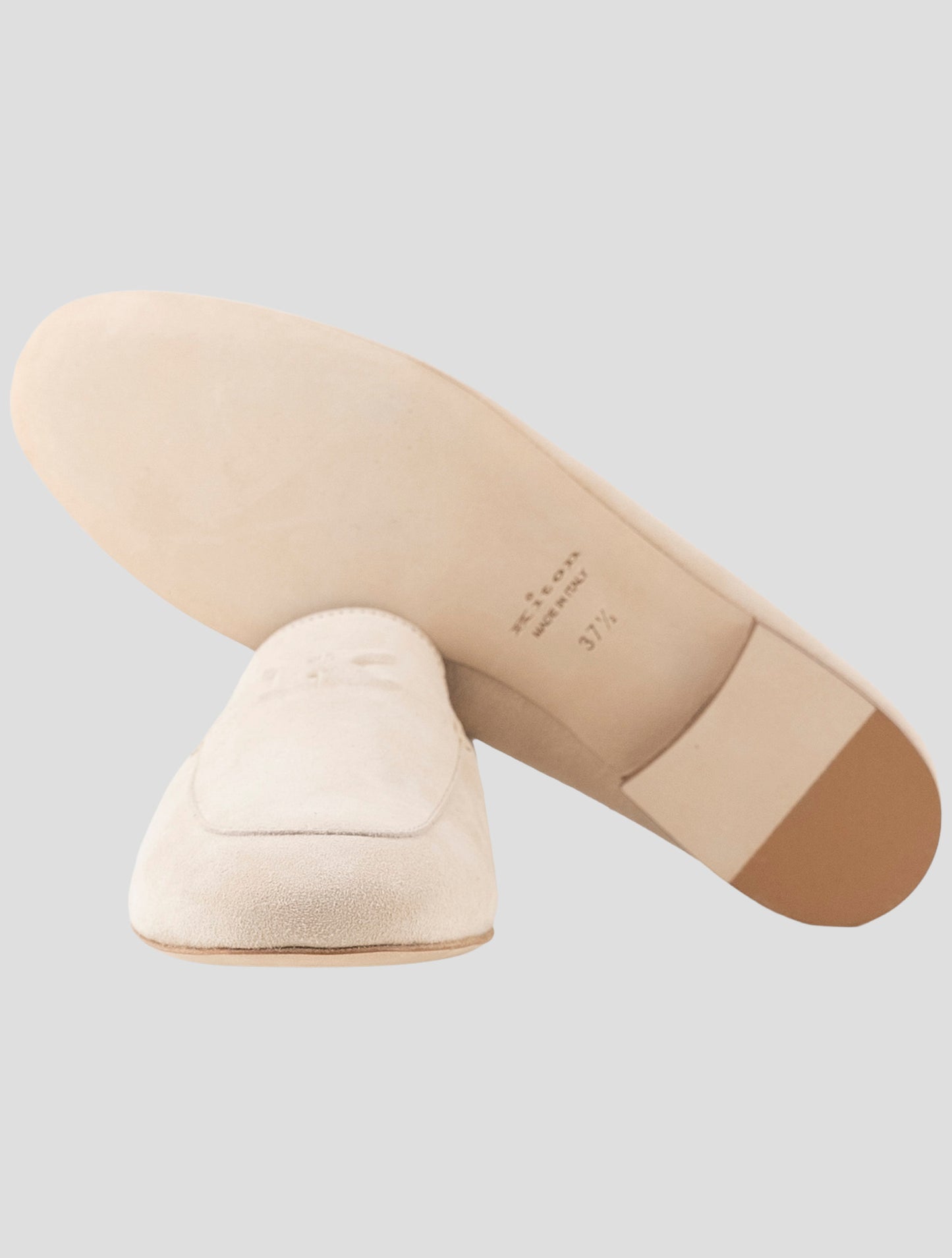 Kiton Beige Leather Suede Loafers