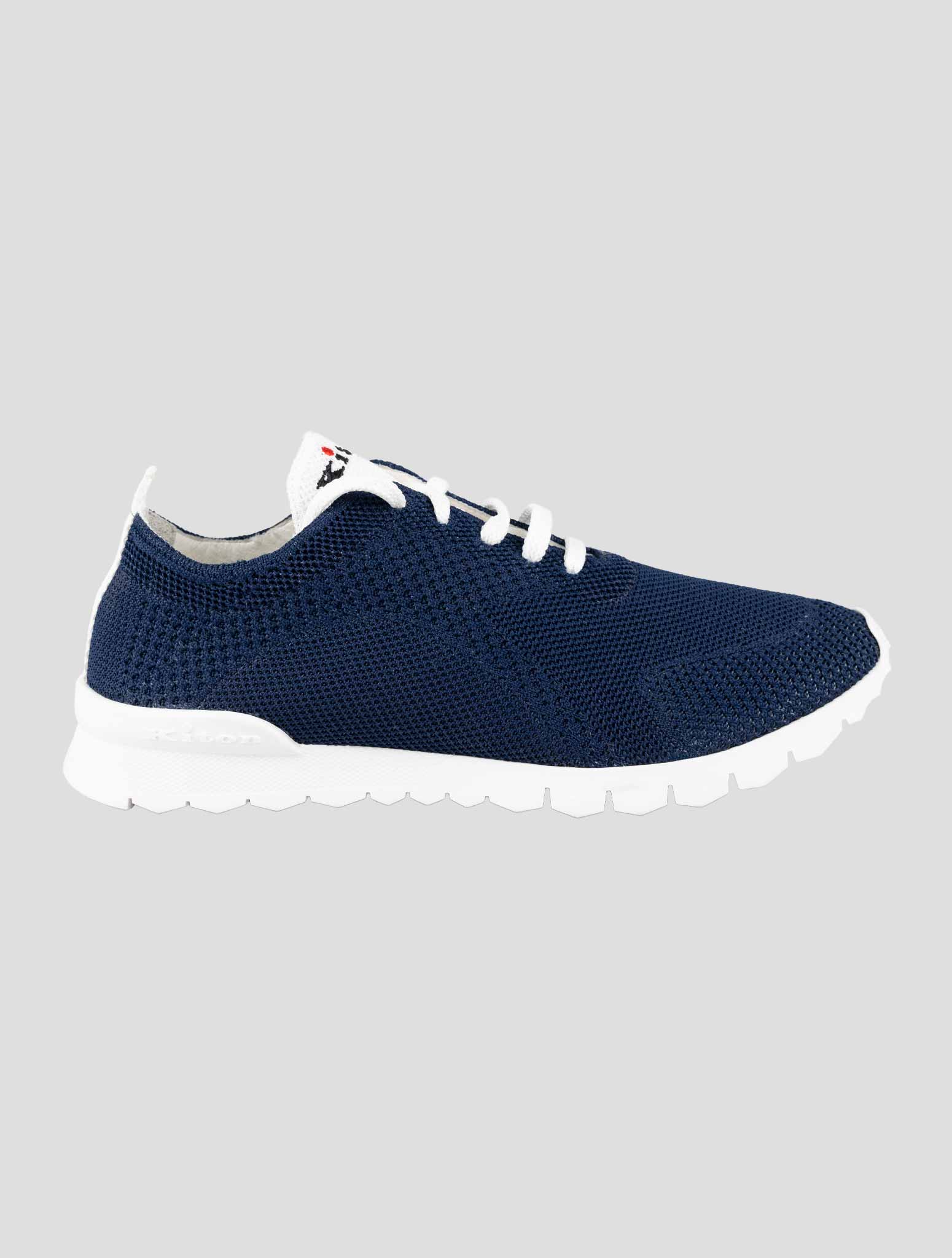 Kiton Blue Cotton Ea Sneakers