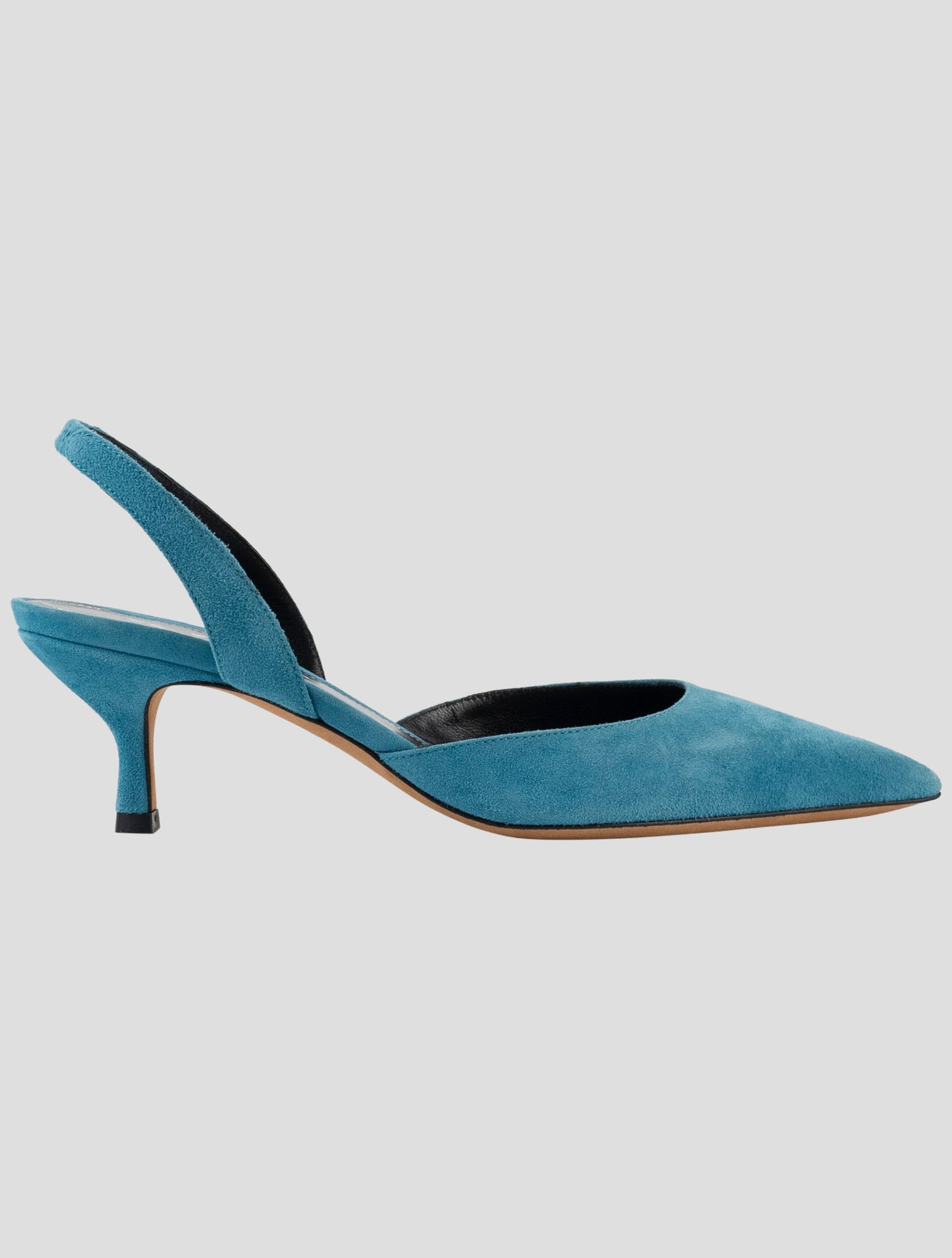 Kiton Light Blue Leather Suede Slingback