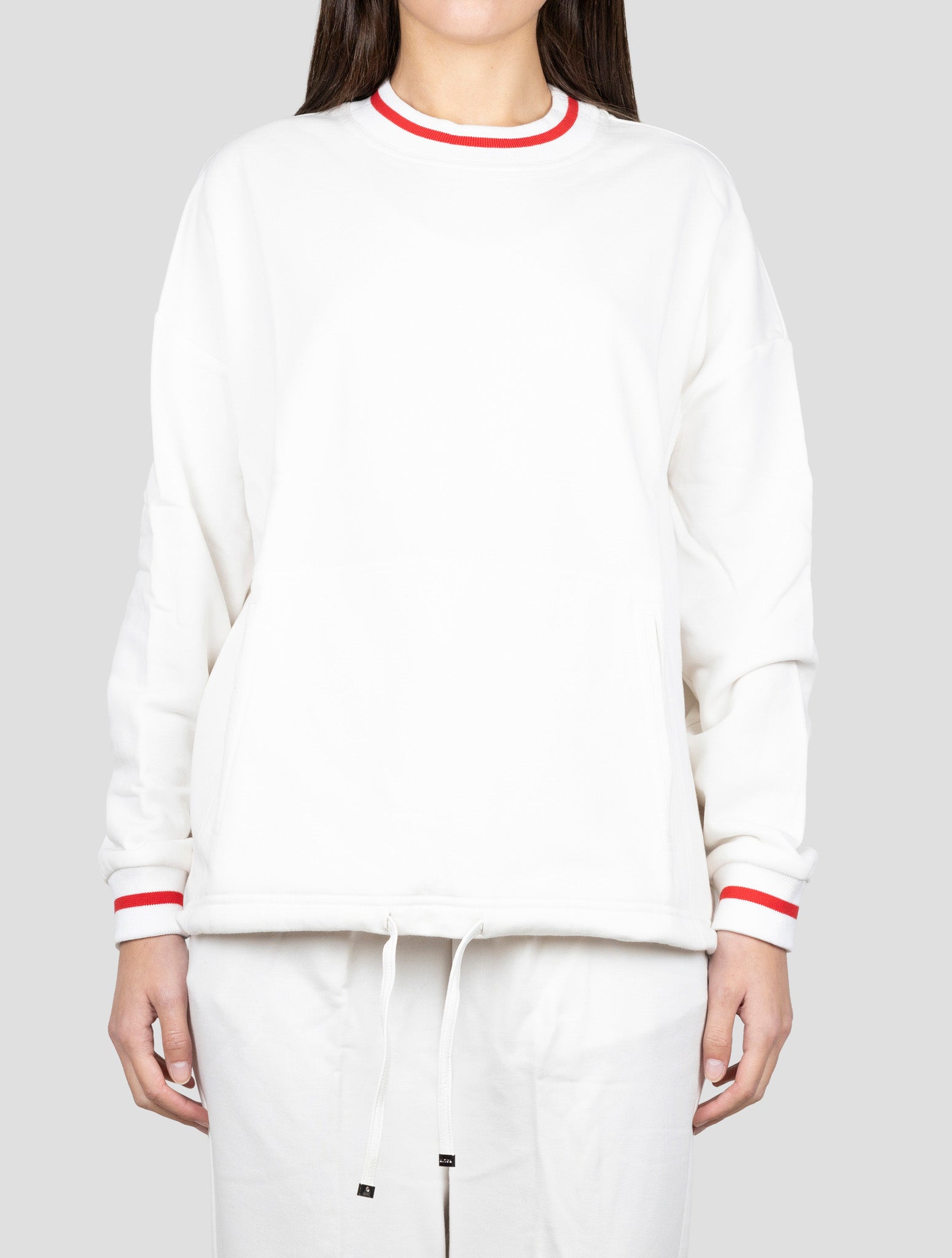 Kiton White Cotton Cashmere Crewneck