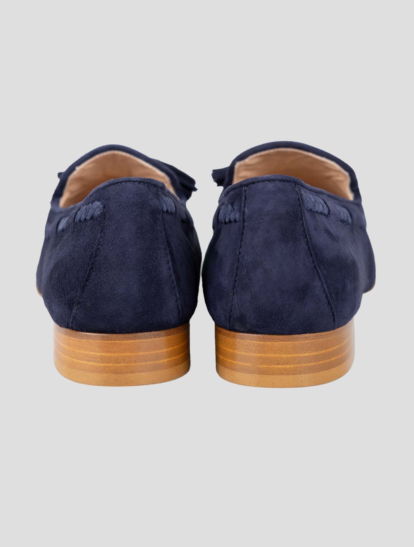Kiton Blue Leather Goat Loafers