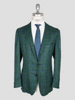 Kiton Green Blue Silk Cashmere Linen Blazer