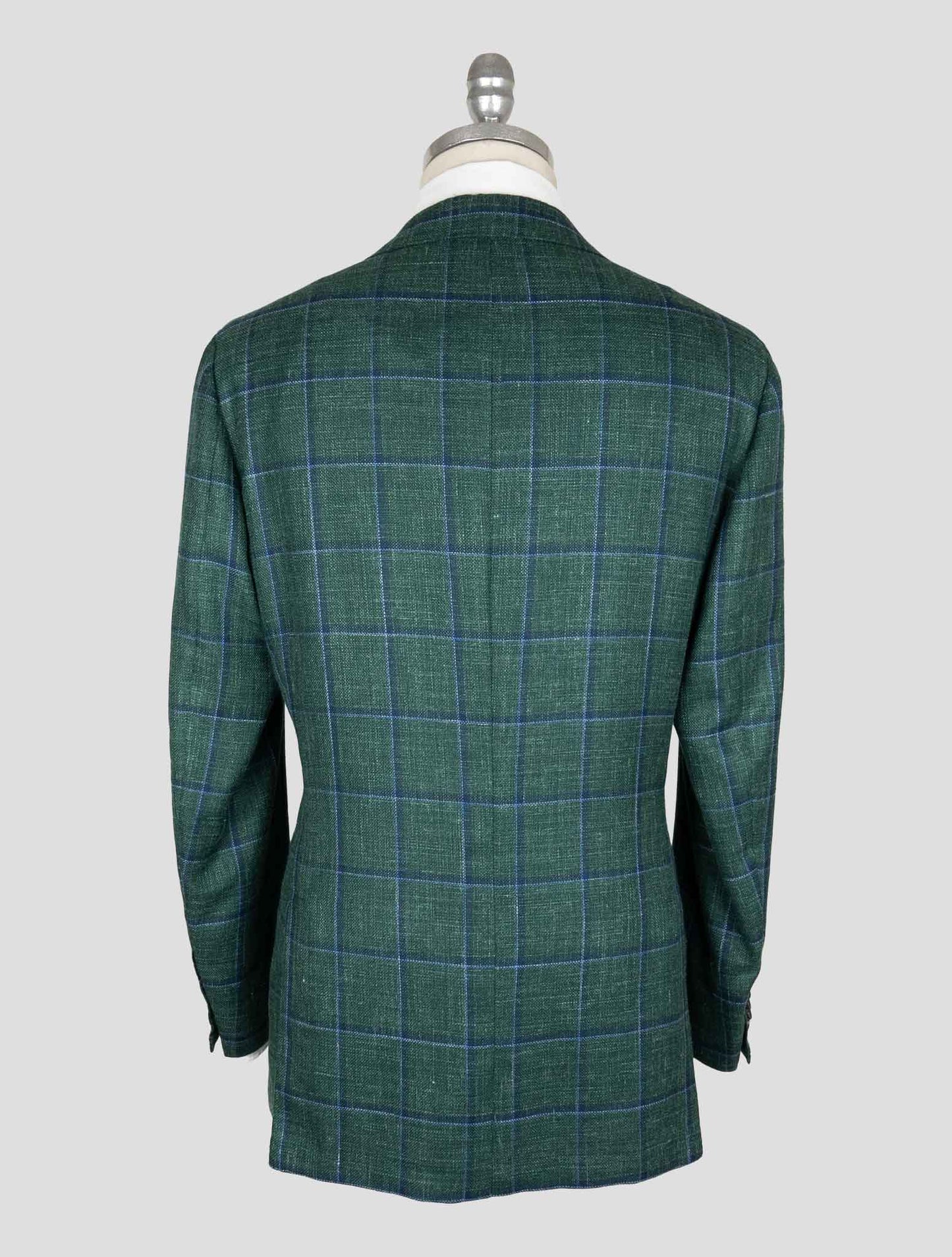 Kiton Green Blue Silk Cashmere Linen Blazer