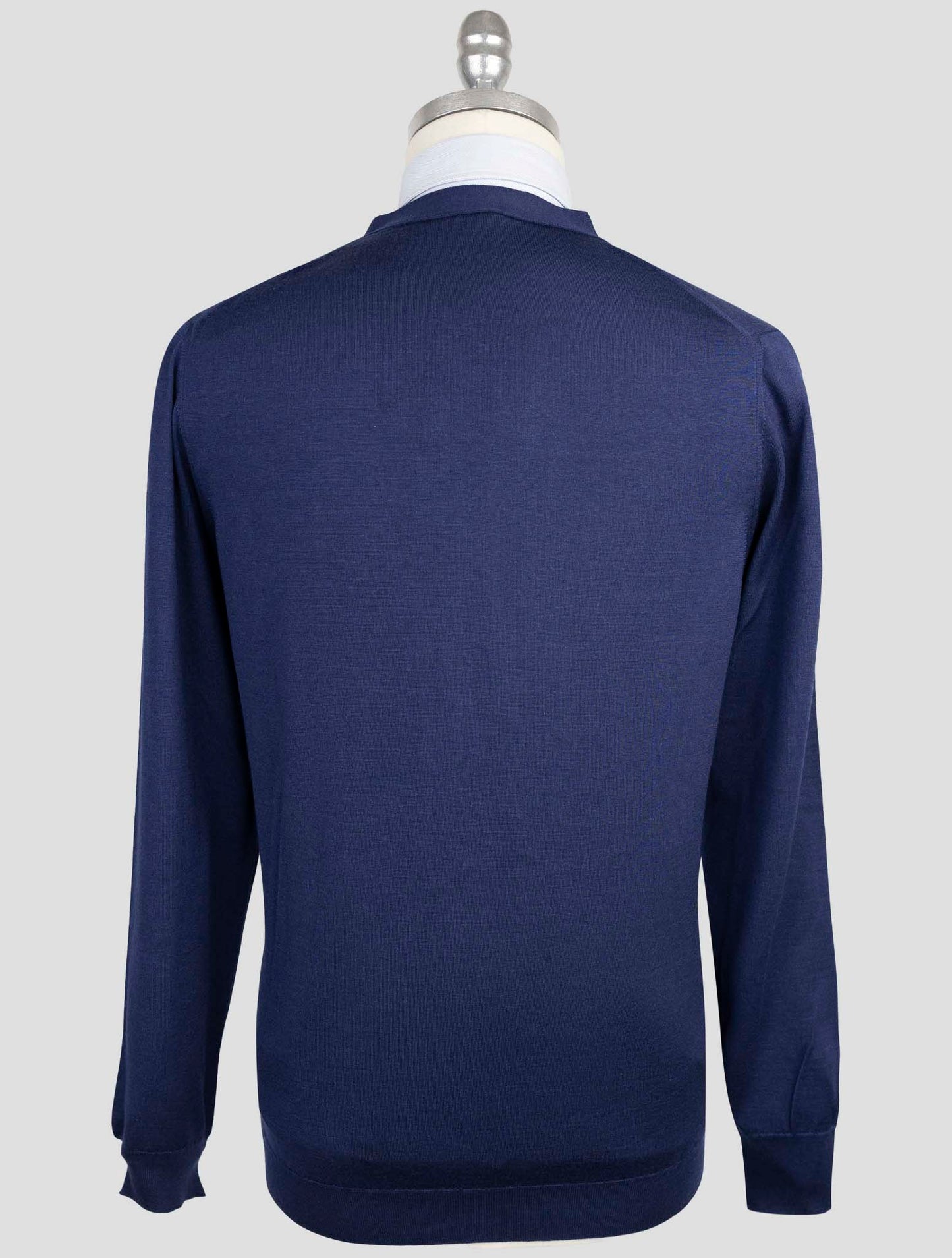 Kiton Blue Cashmere Silk Sweater Cardigan