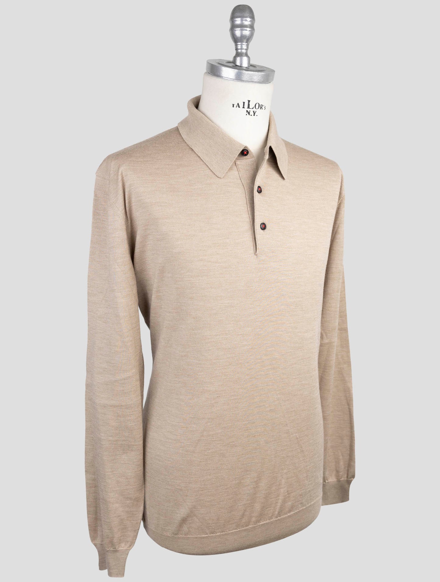 Kiton Beige Cashmere Silk Sweater Polo