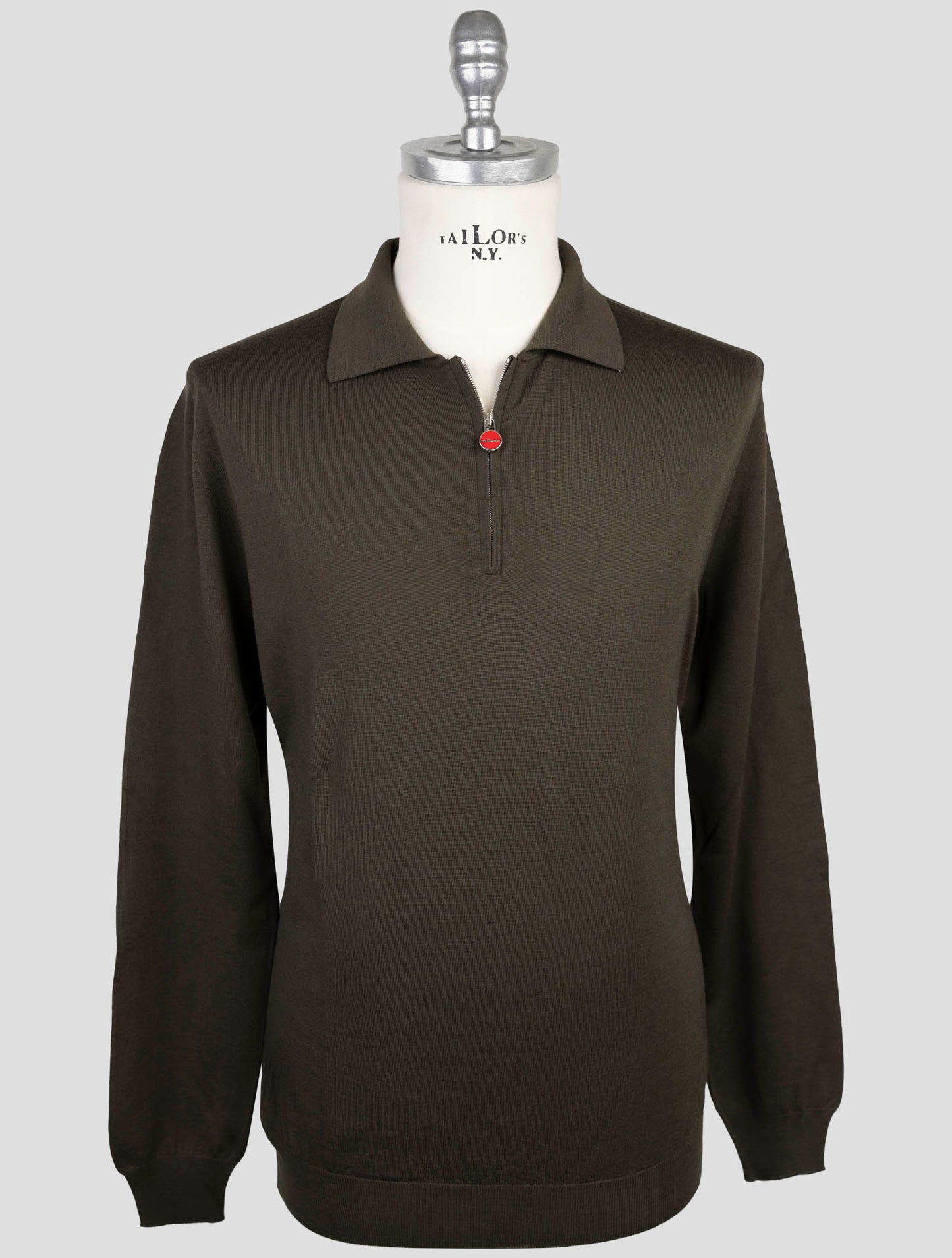 Kiton Green Wool Sweater Polo