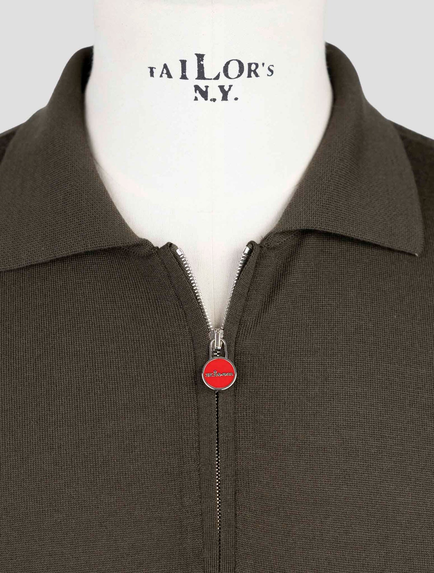 Kiton Green Wool Sweater Polo