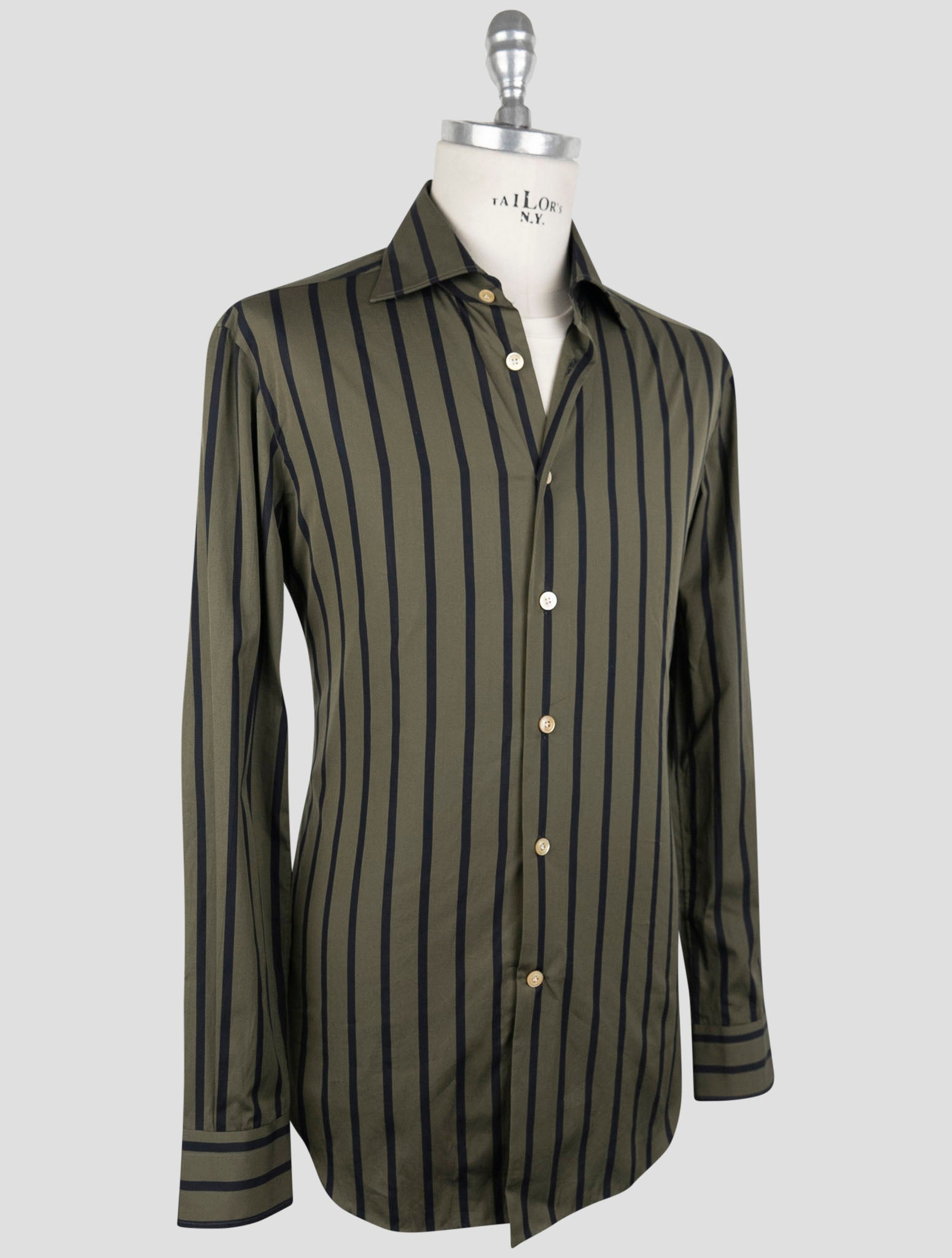 Kiton Green Cotton Shirt