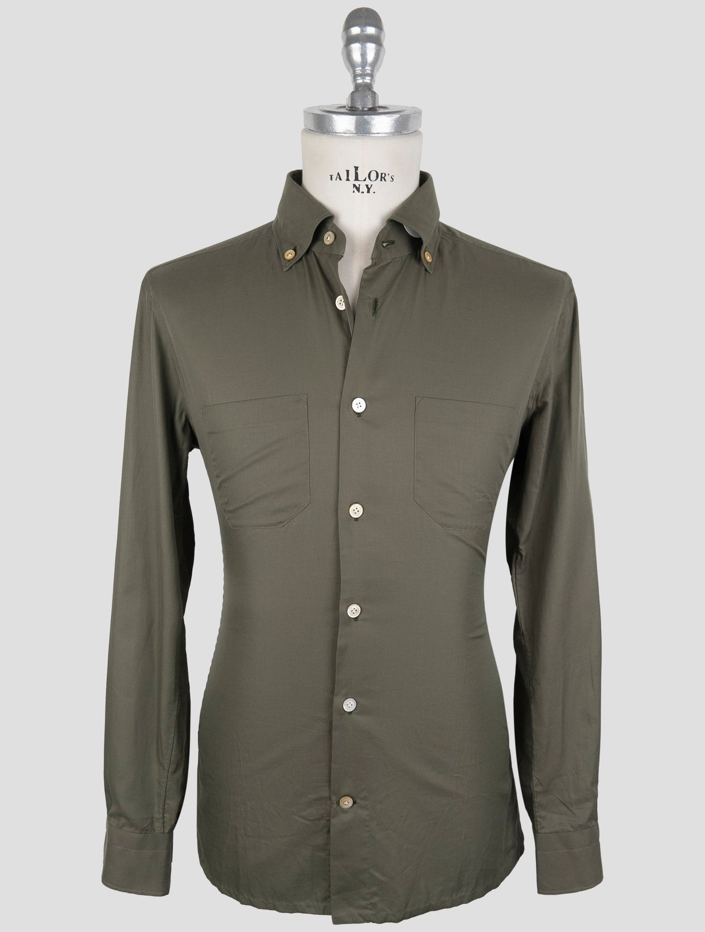 Kiton Green Cotton Shirt