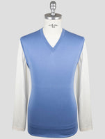 Kiton Light Blue Cotton Sweater Gilet