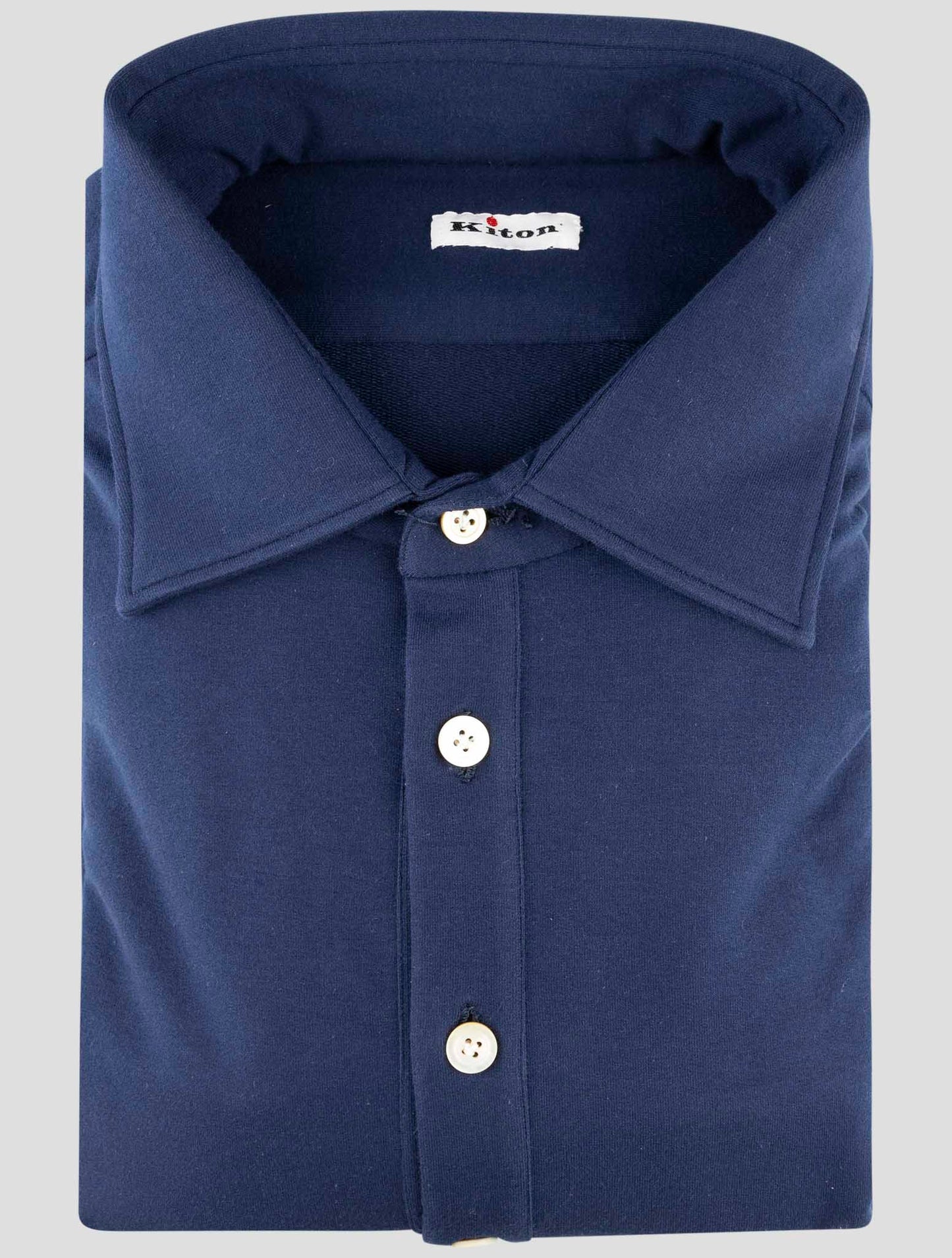 Kiton Blue Cotton Ea Shirt
