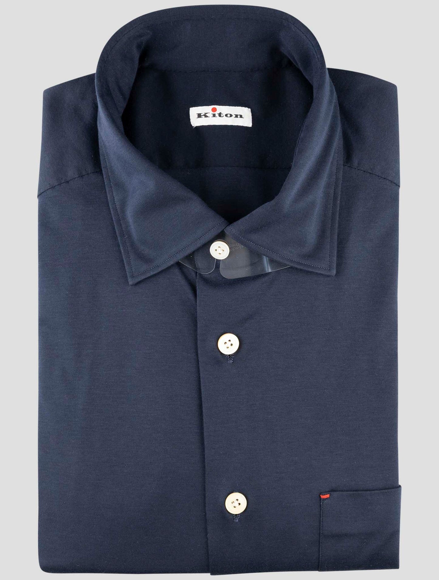 Kiton Blue Cotton Shirt
