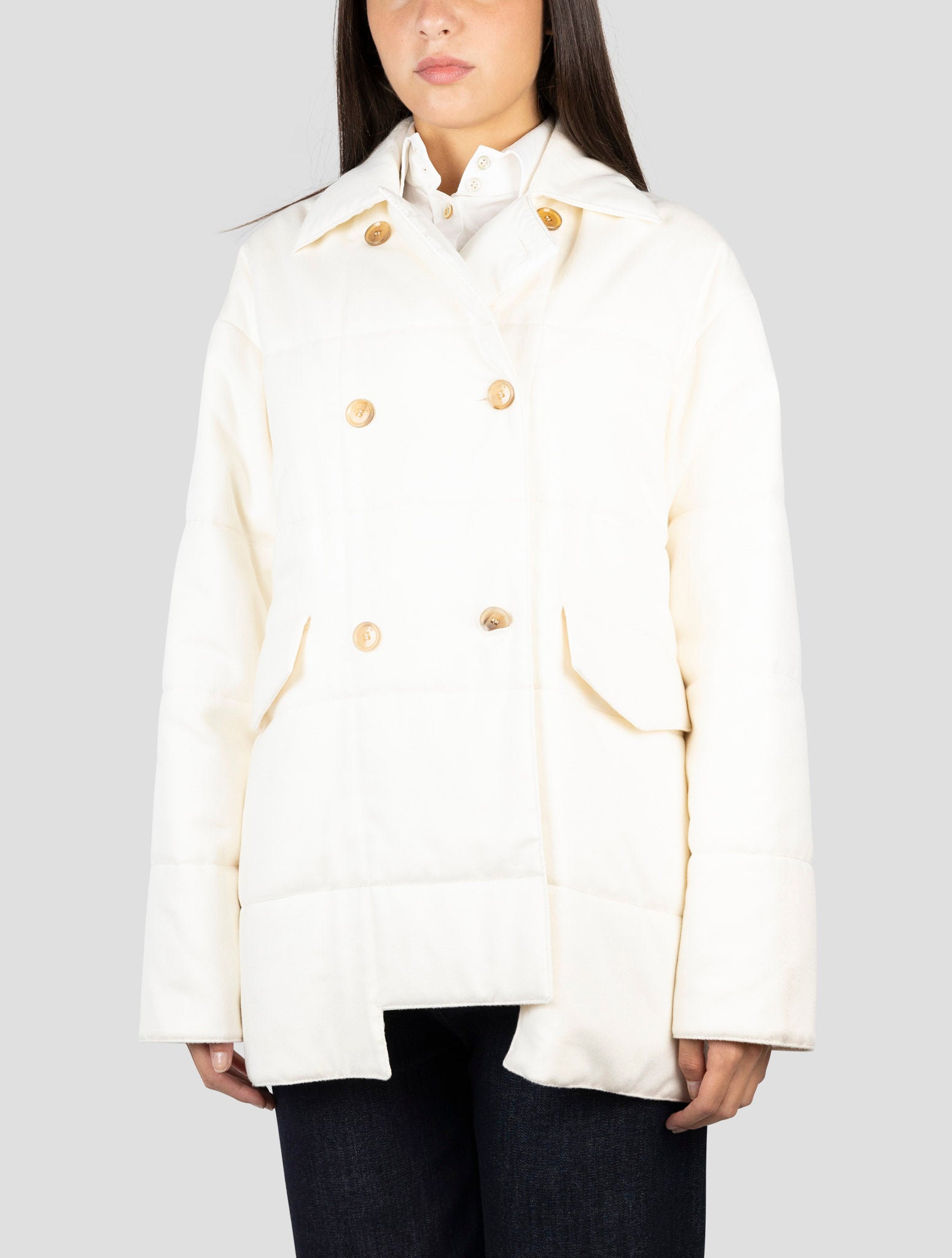 Kiton White Cashmere Coat