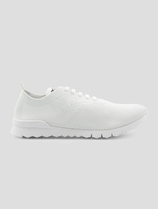 Kiton White Cotton Ea Sneakers
