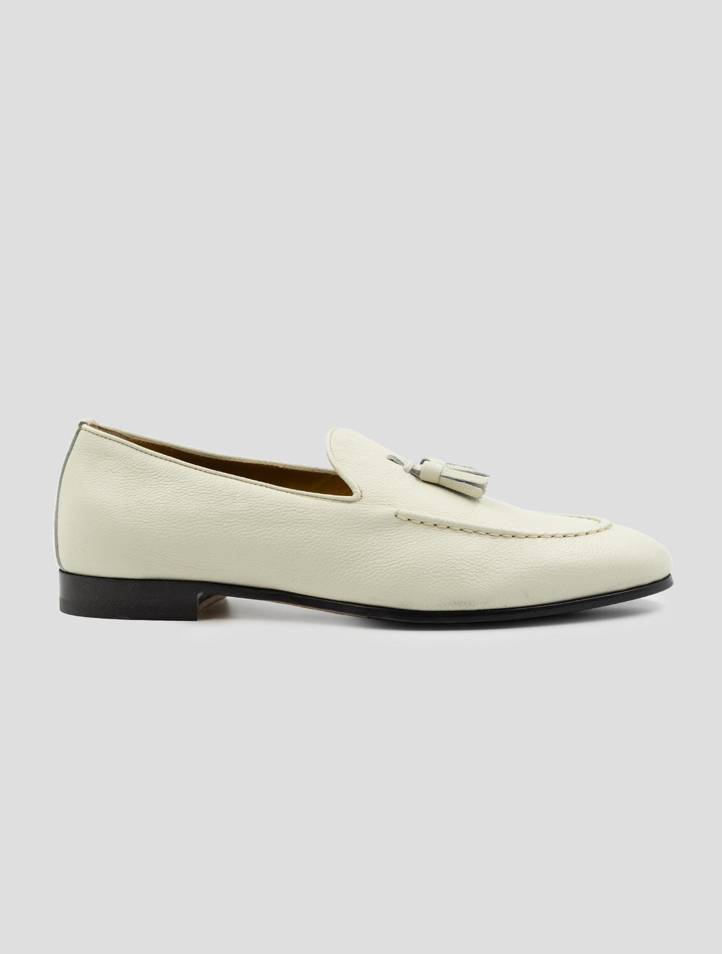 Kiton White Leather Loafers