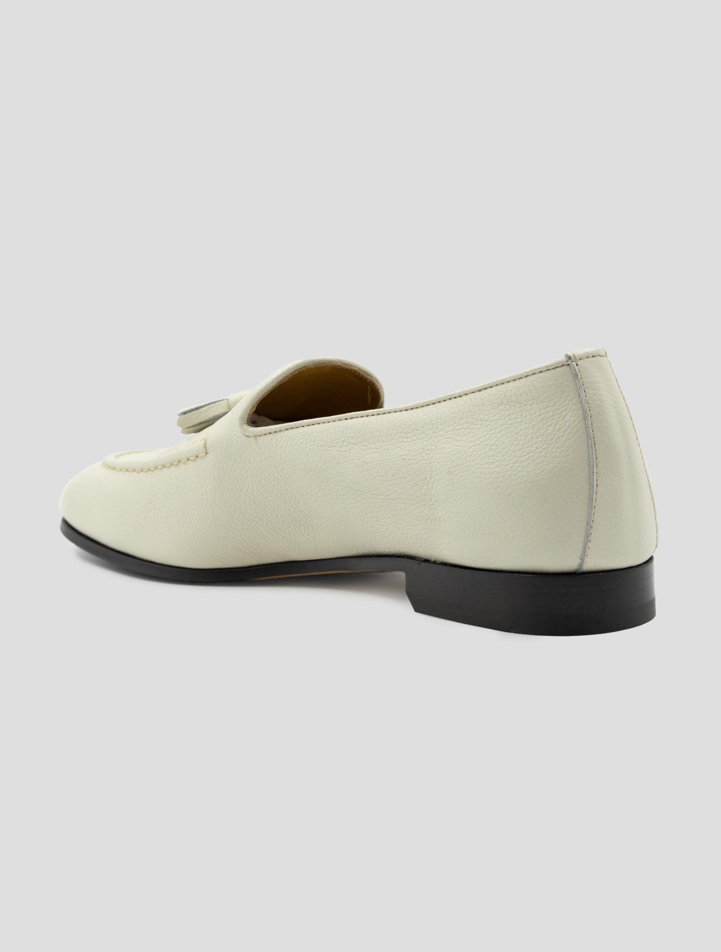 Kiton White Leather Loafers