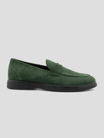 Kiton Green Leather Suede Loafers