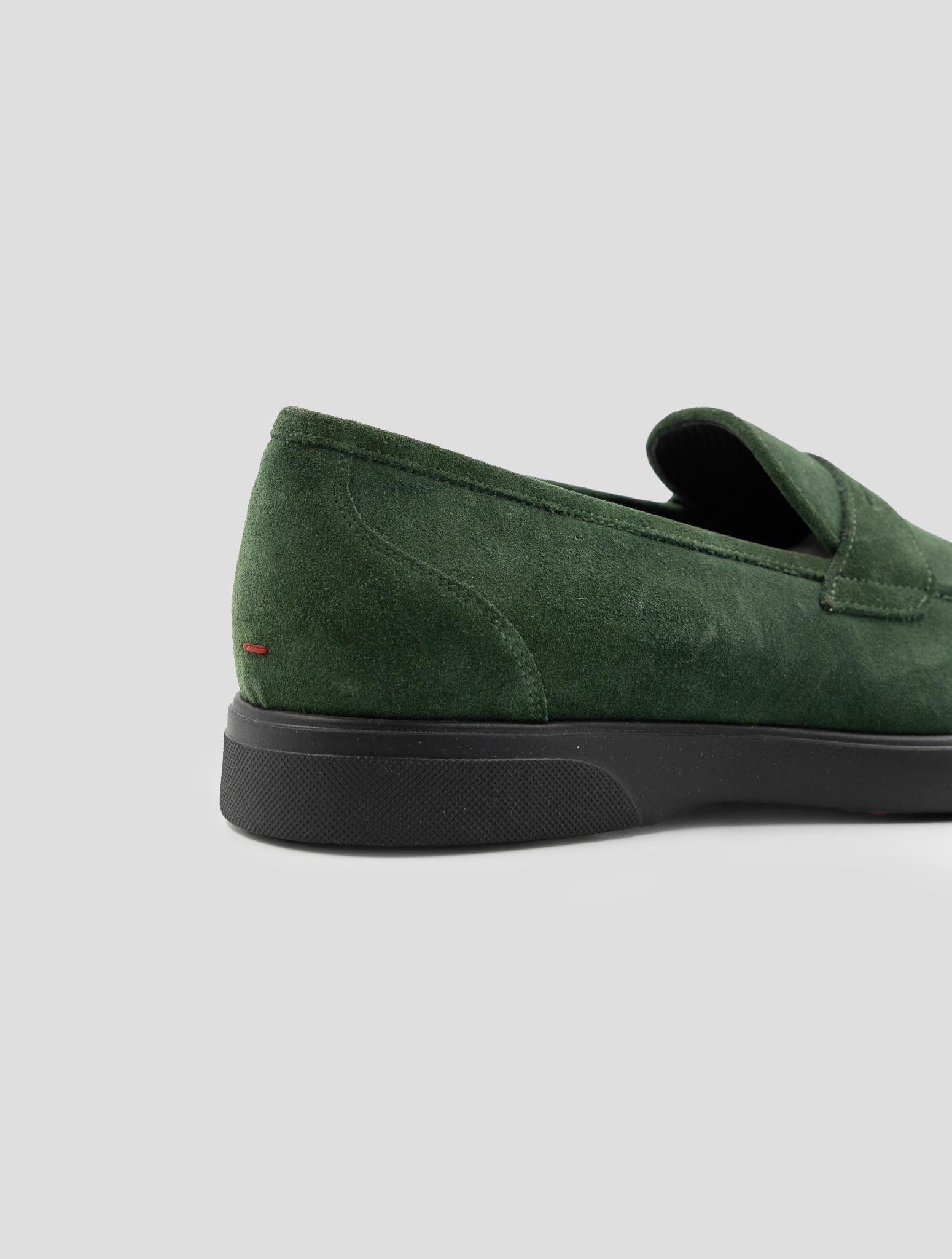 Kiton Green Leather Suede Loafers