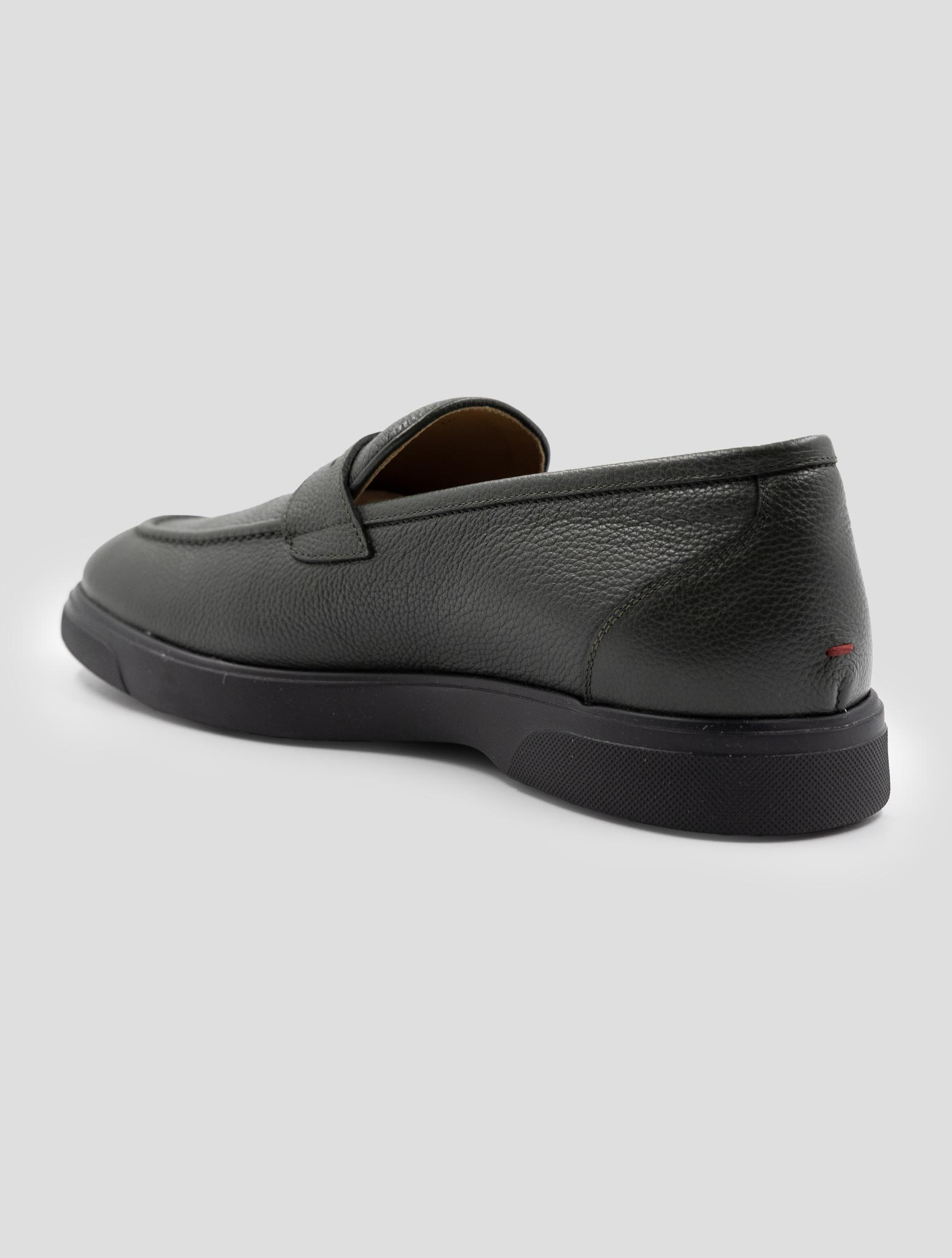 Kiton Green Leather Loafers