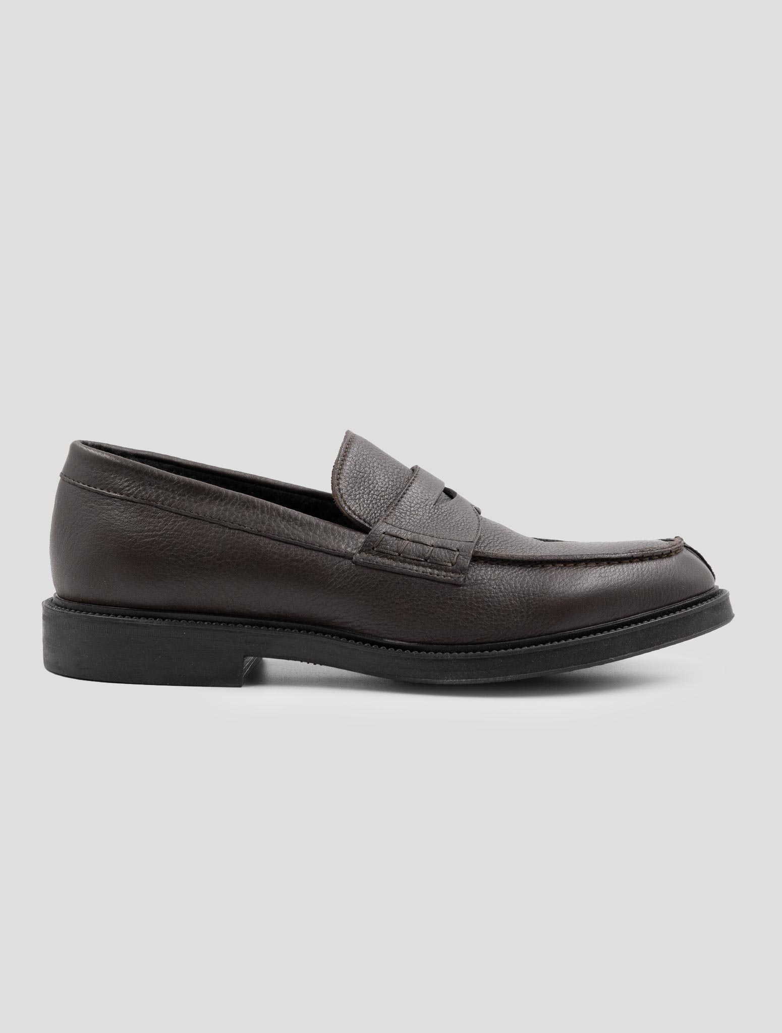 Kiton Brown Leather With Fur Loafers