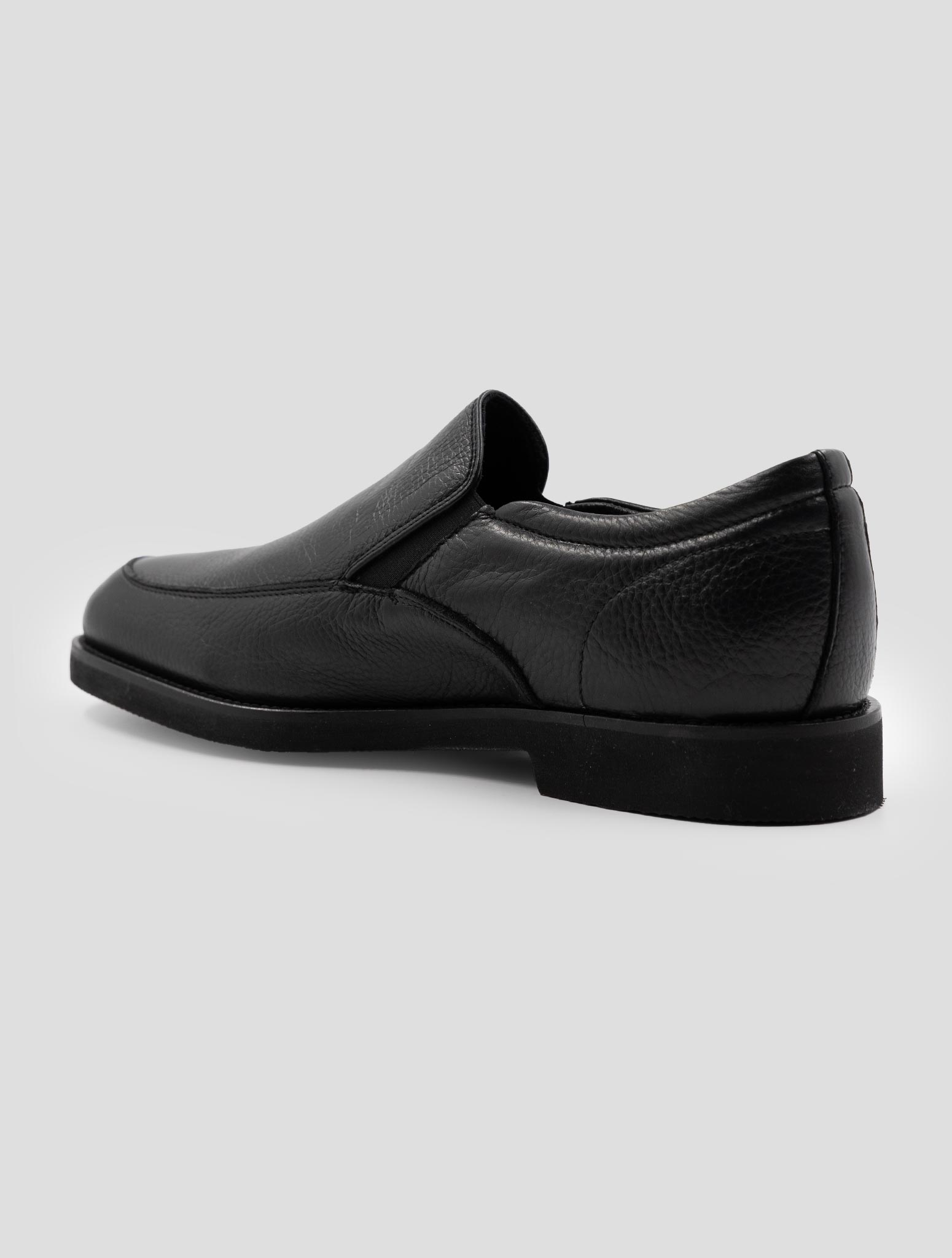 Kiton Black Leather  With Fur Loafers
