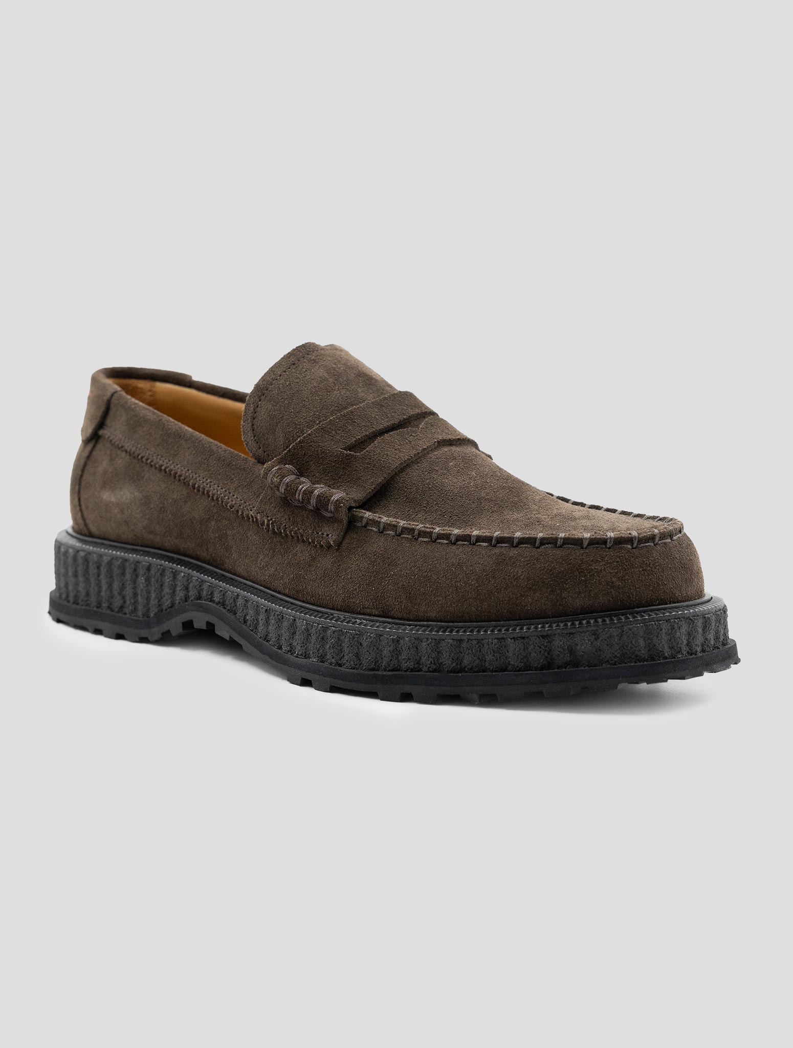 Kiton Brown Leather Suede Loafers