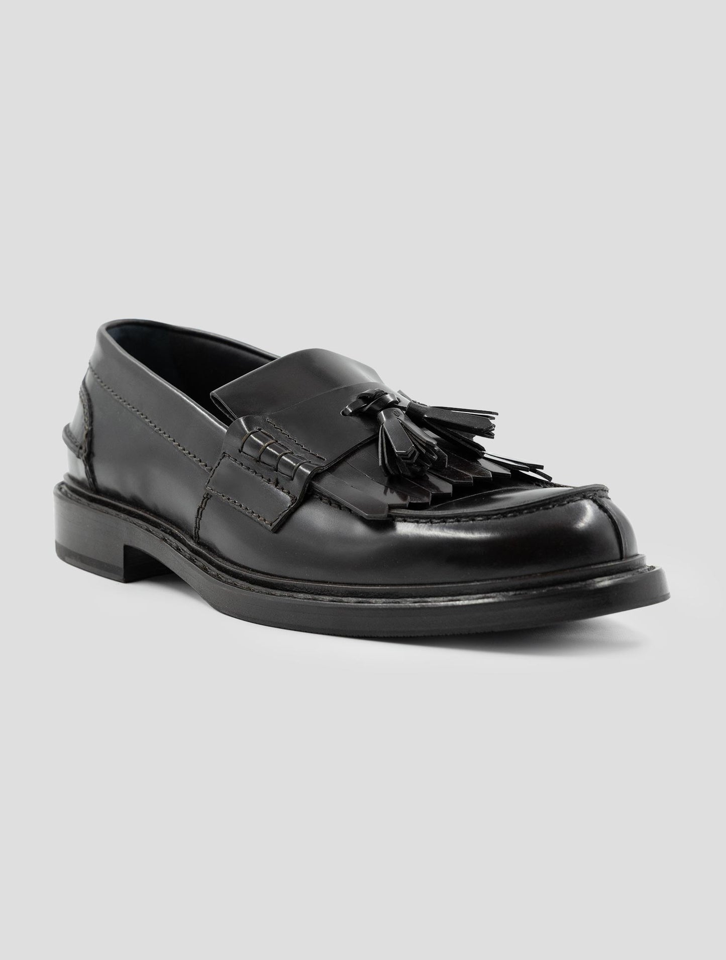 Kiton Brown Leather Loafers