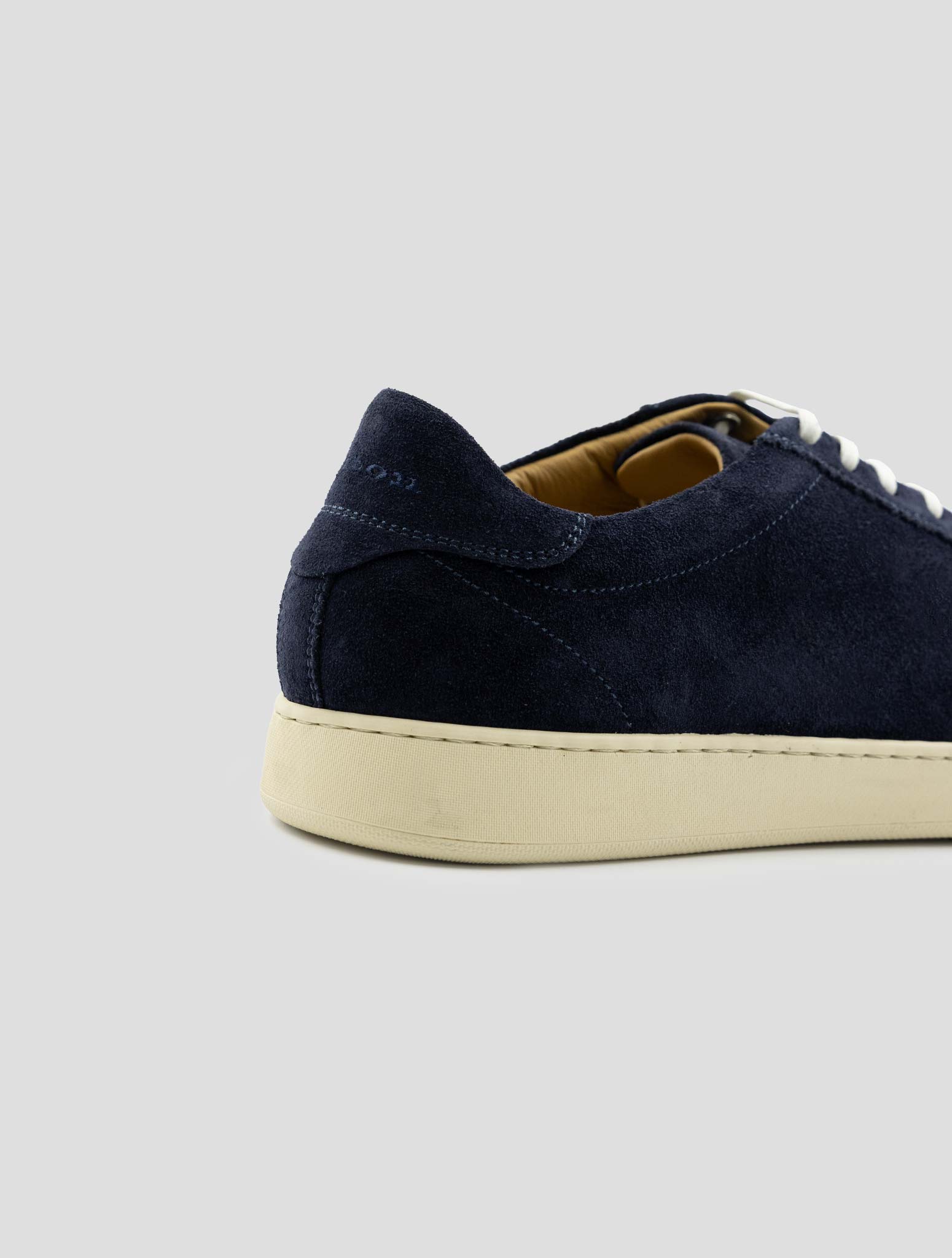 Kiton Dark Blue Leather Suede Sneakers