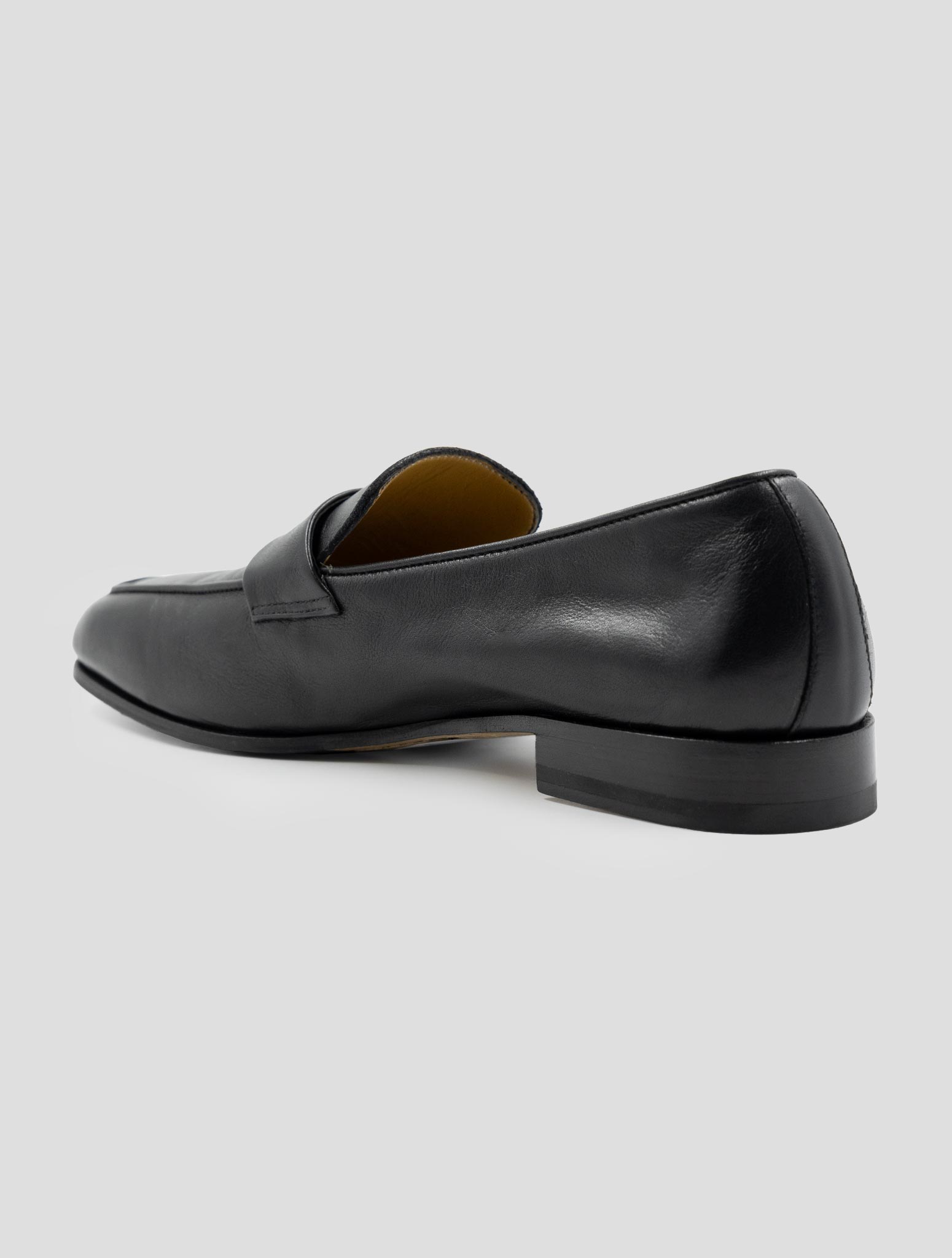 Kiton Black Leather Loafers