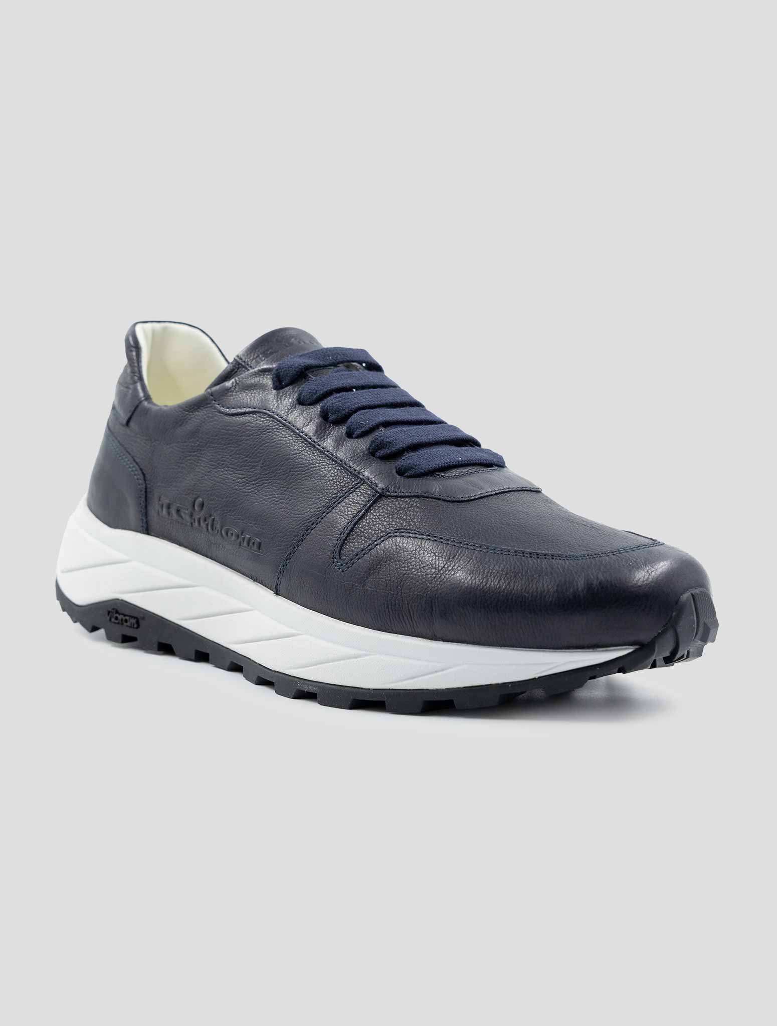 Kiton Blue Leather Sneakers