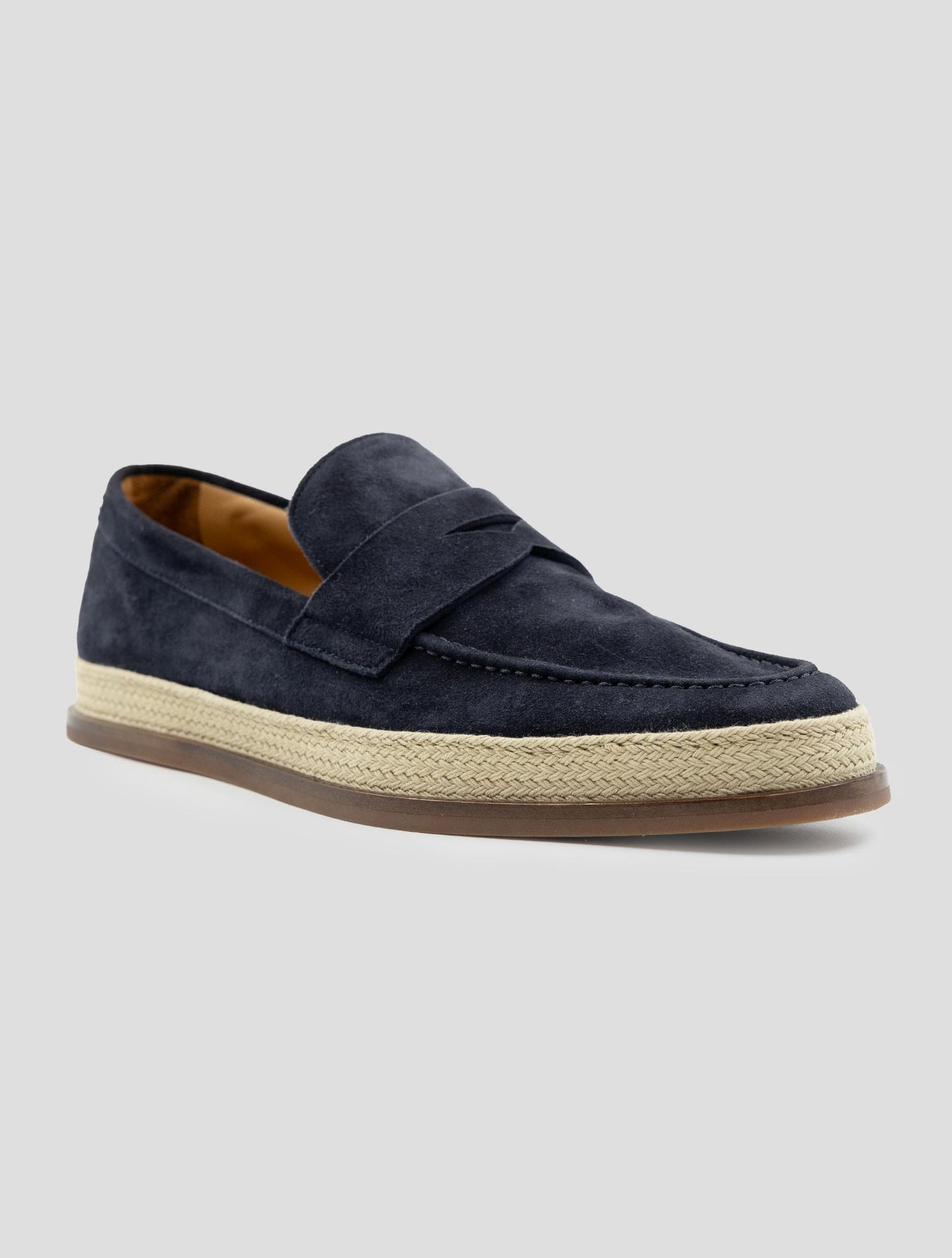 Kiton Blue Leather Suede Sneakers