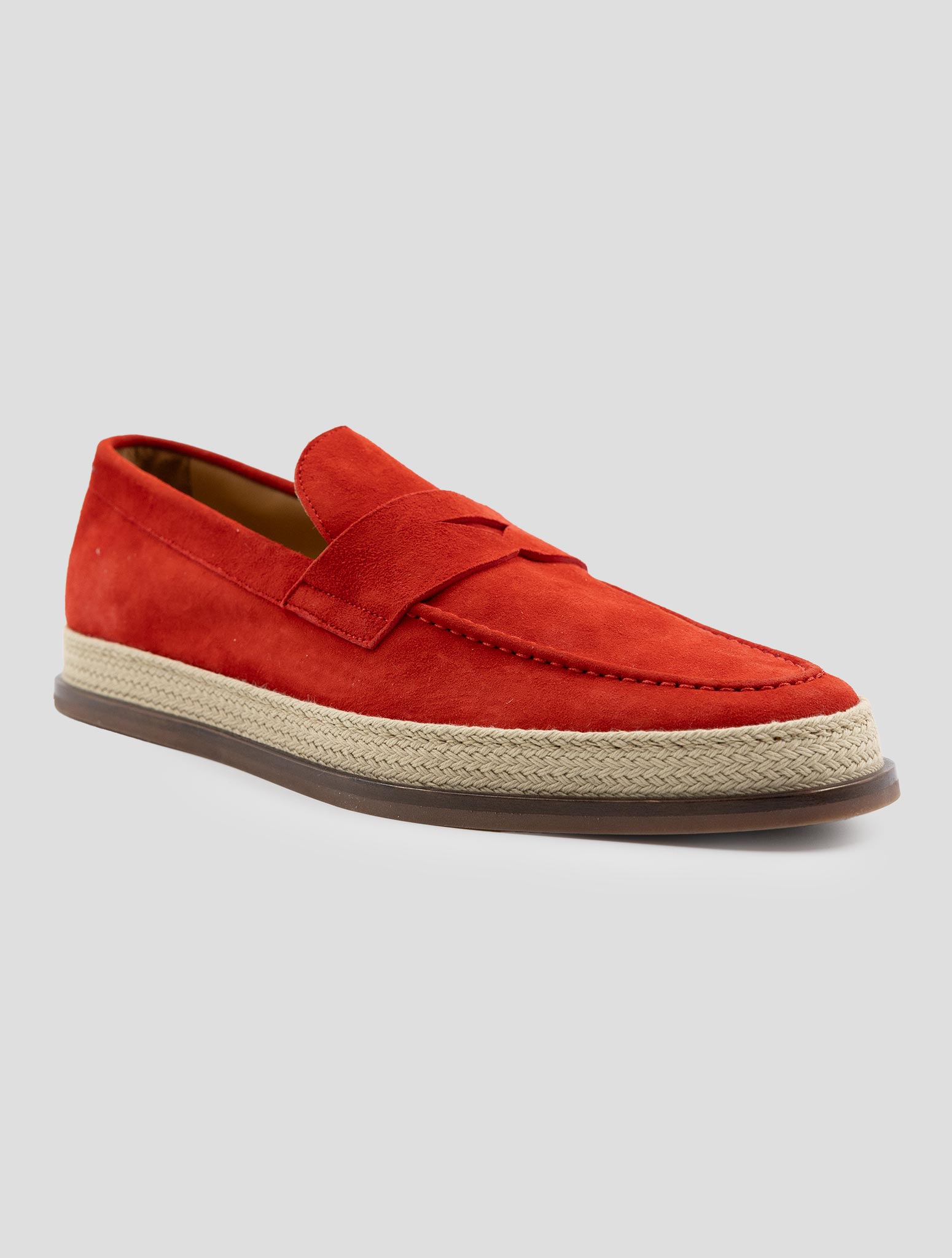 Kiton Red Leather Suede Sneakers
