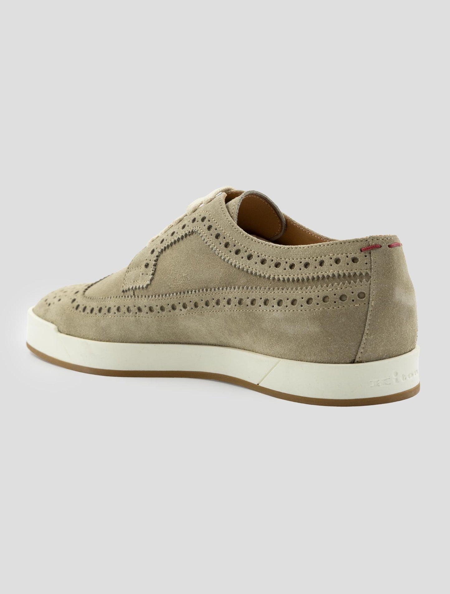 Kiton Beige Leather Suede Sneakers