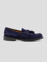 Kiton Blue Leather Suede Loafers