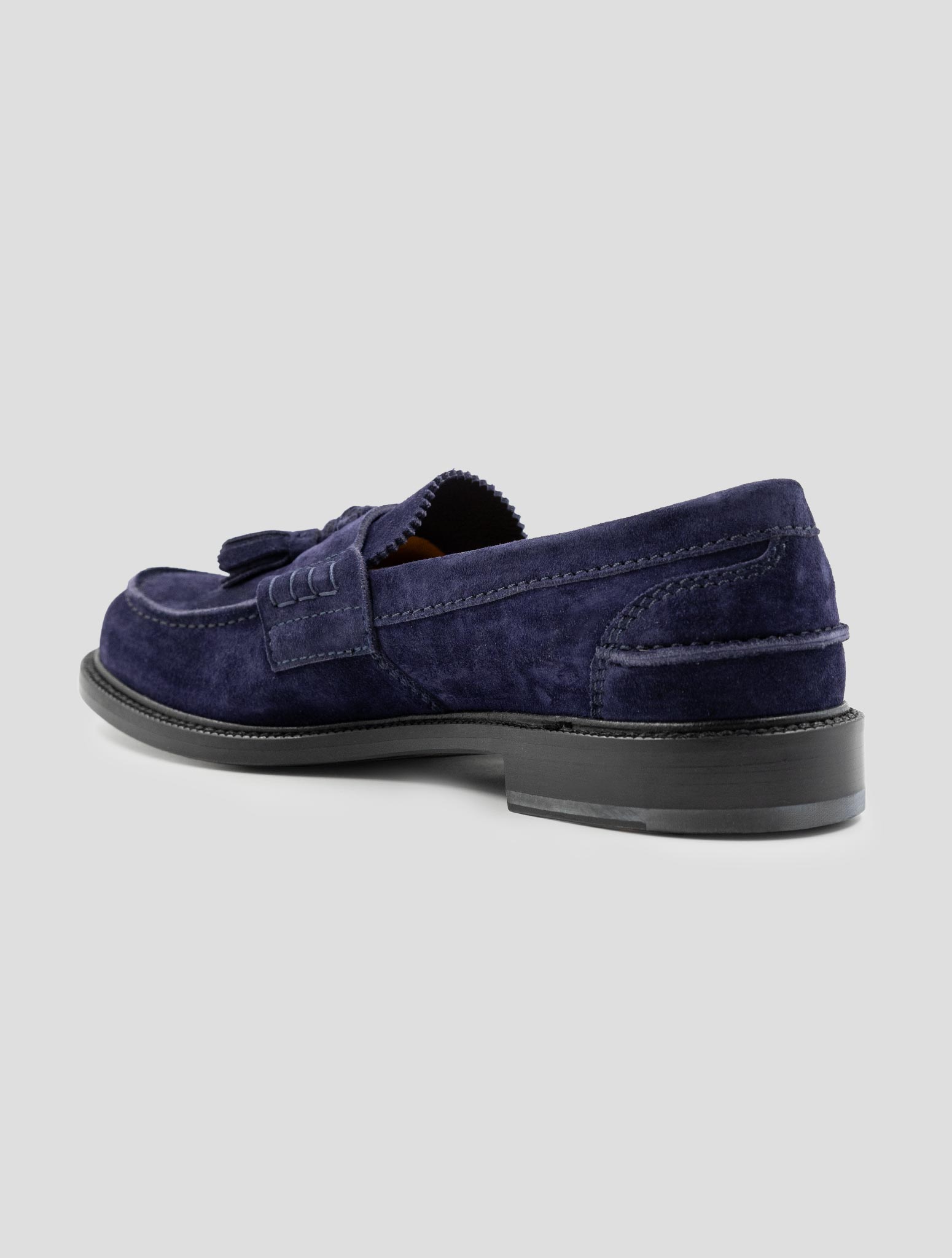 Kiton Blue Leather Suede Loafers