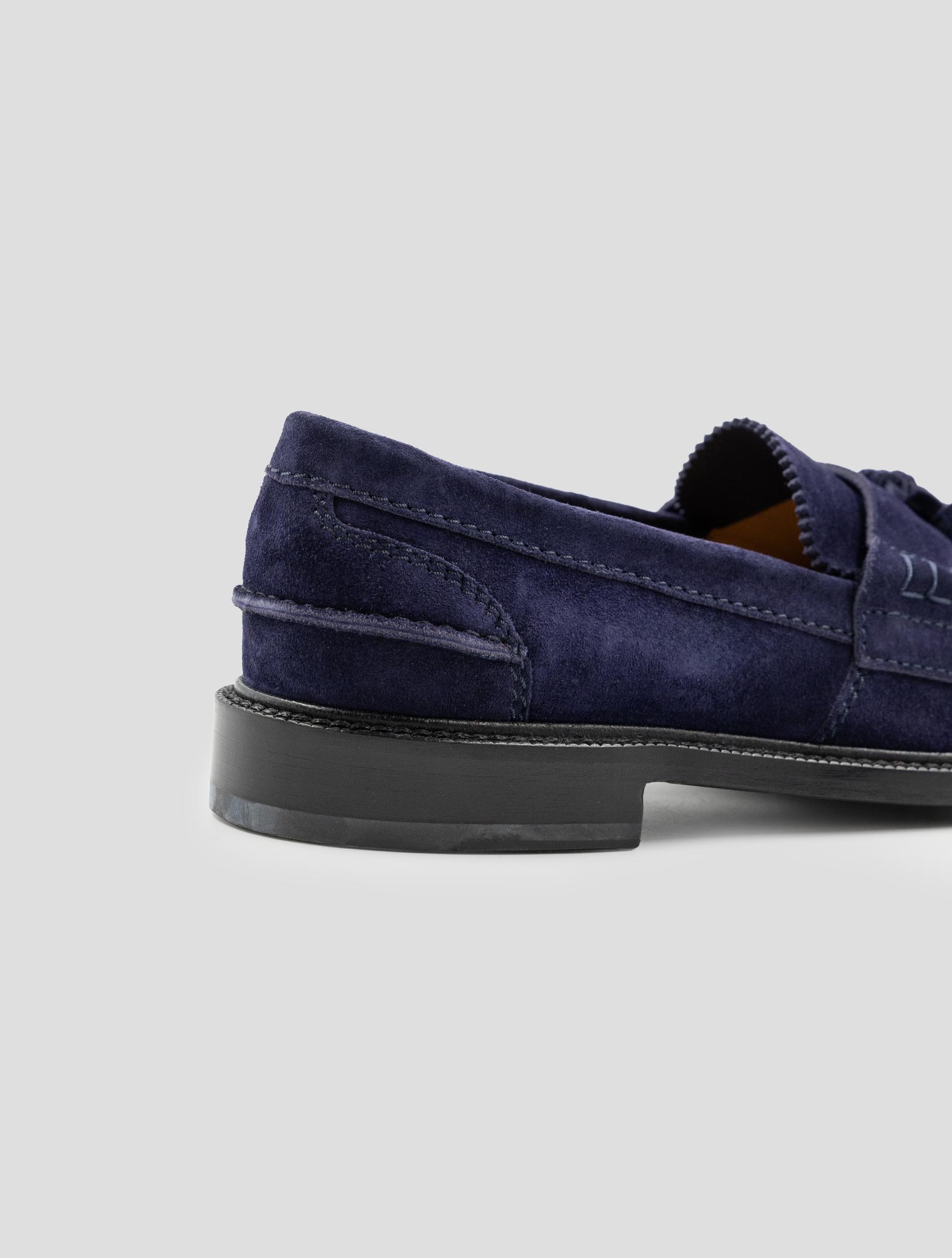 Kiton Blue Leather Suede Loafers