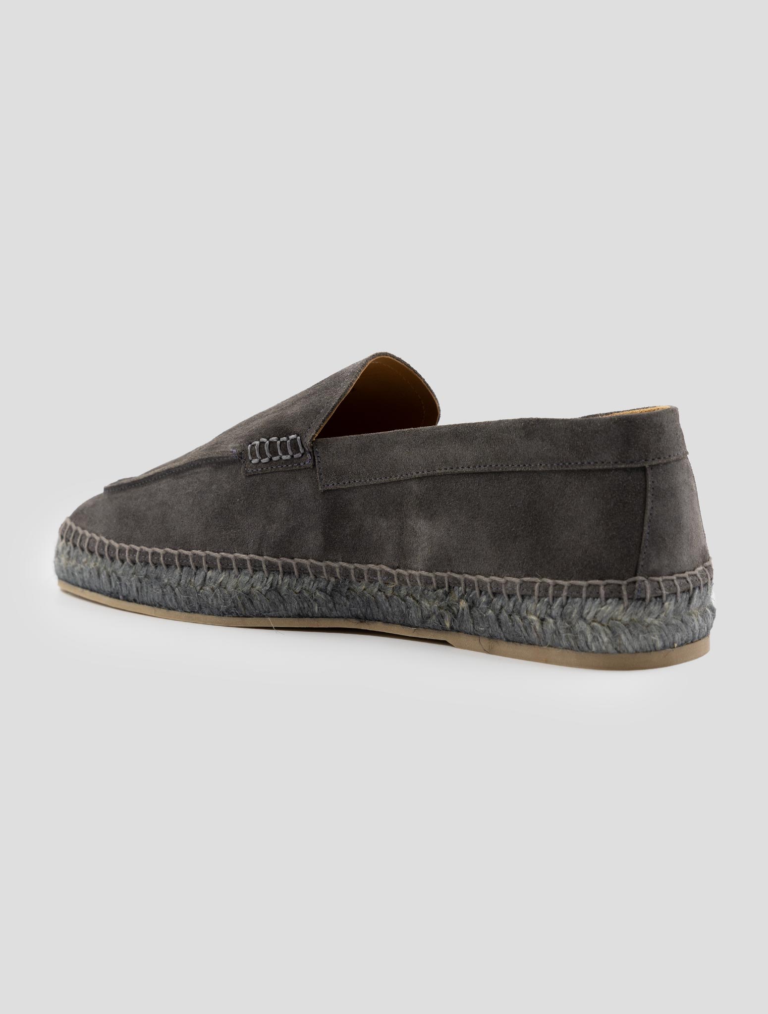 Kiton Brown Leather Suede Espadrillas