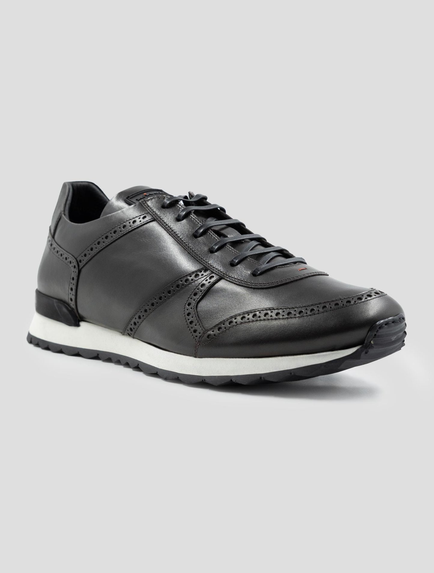 Kiton Brown Leather Sneakers